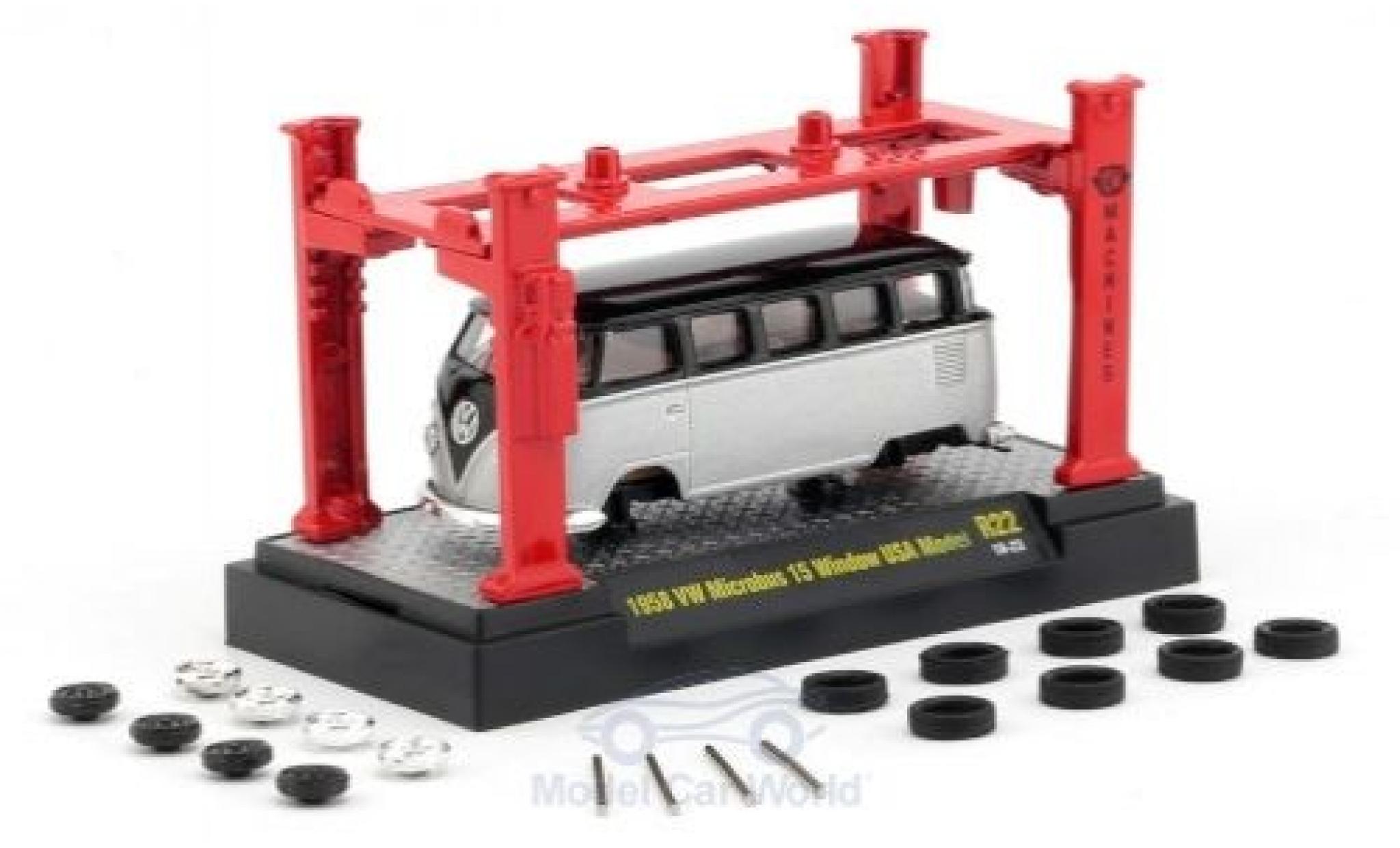 Volkswagen T1 B 1/64 M2 Machines Microbus black/grey 1958 Model-Kit Bausatz inklusive 4 Ersatzr&auml;dern diecast model cars