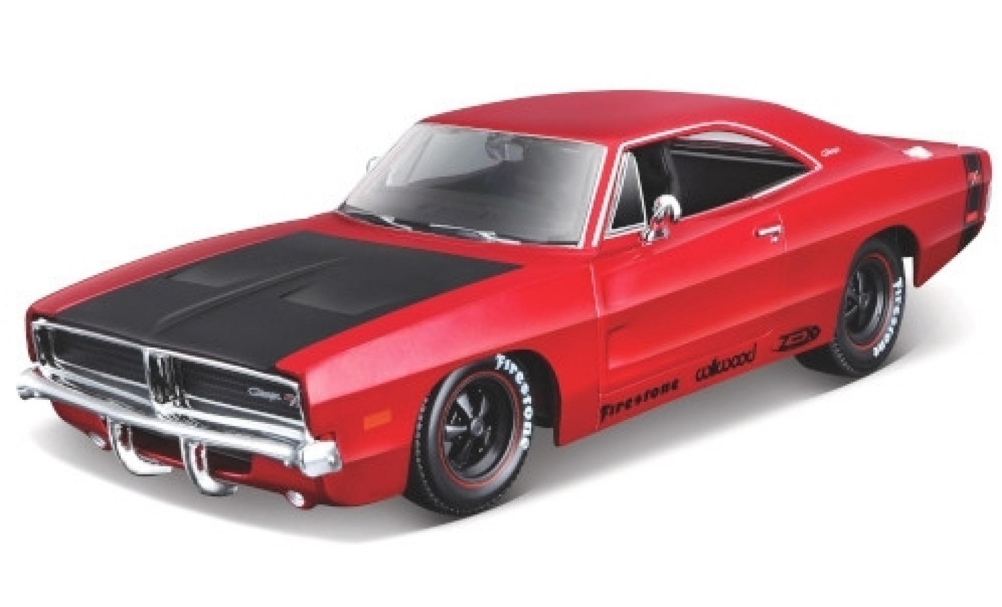 Dodge Charger 1/24 Maisto R/T Tuning metallic red/matt-black 1969 diecast model cars