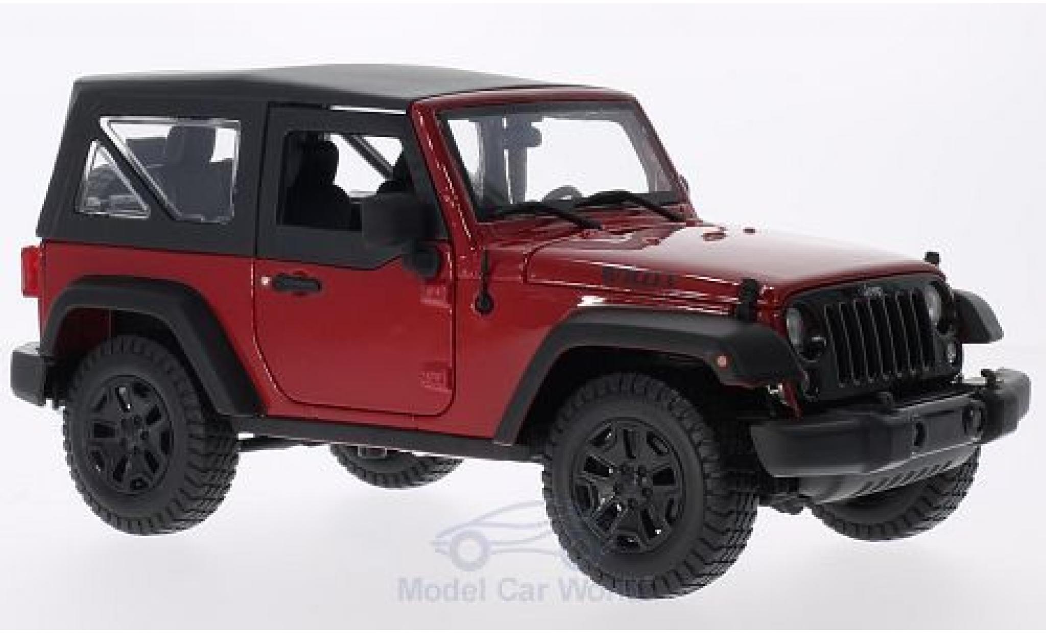 Jeep Wrangler 1/18 Maisto red/black 2014 mit SoftTop diecast model cars