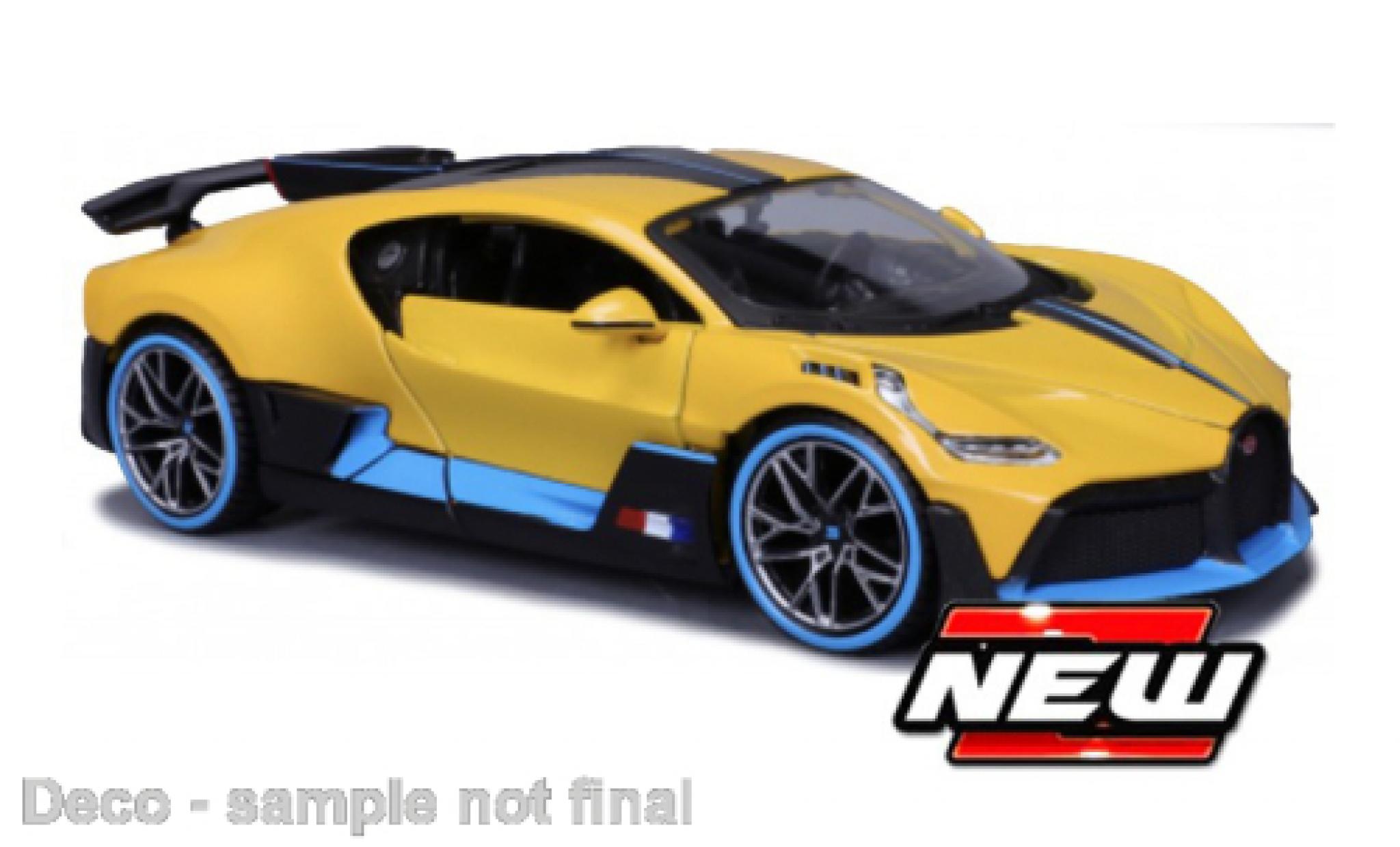 Bugatti Divo 1/24 Maisto yellow/blue clair 2024 diecast model cars
