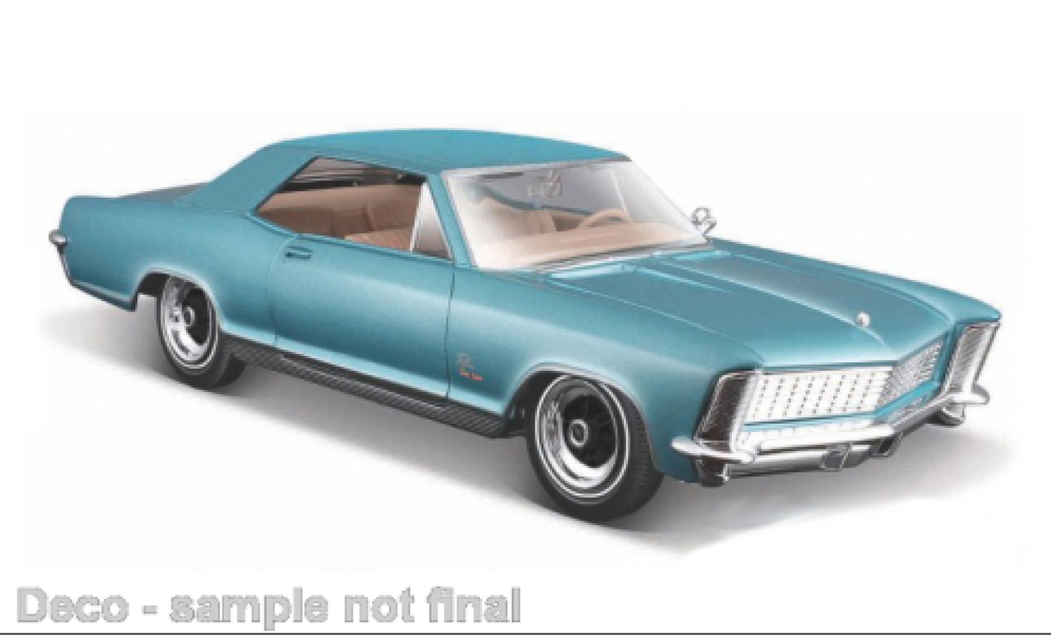 Buick Riviera 1/24 Maisto metallise blue clair/black 1965 diecast model cars