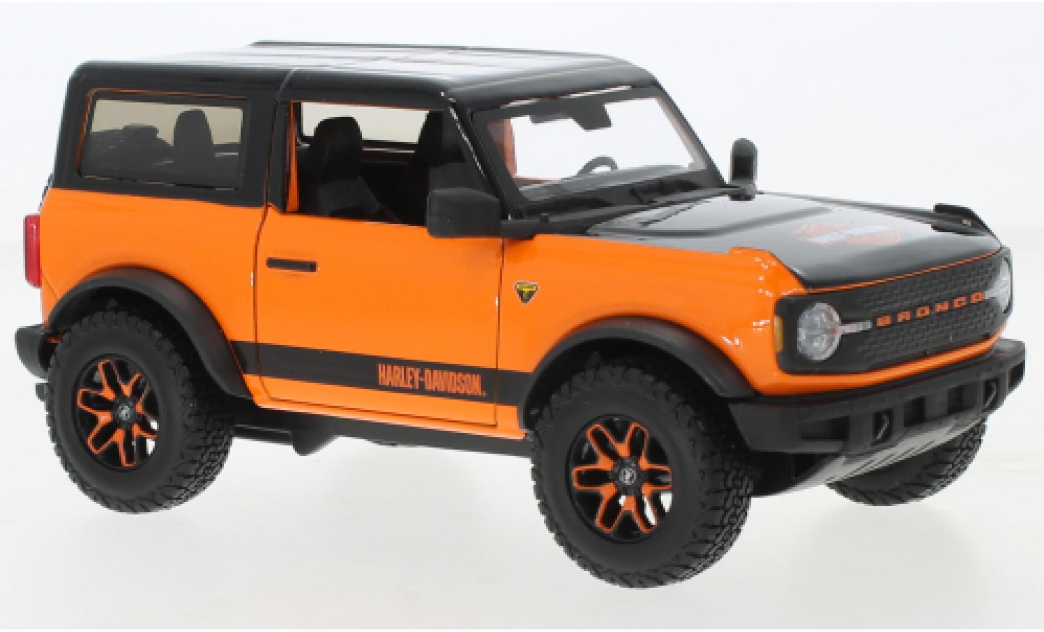Ford Bronco 1/24 Maisto Douane orange/black Harley-Davidson diecast model cars