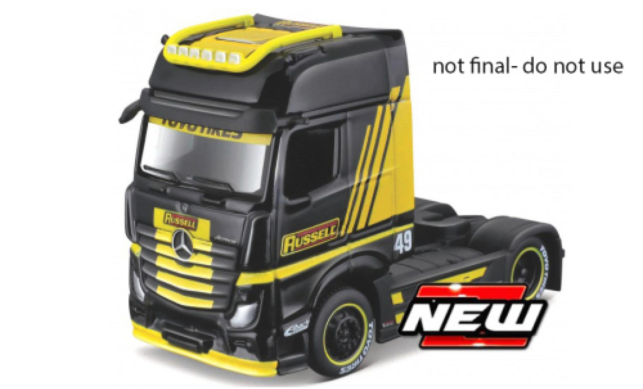 Mercedes Actros 1/64 Maisto 1851 MP4 Gigaspace black/yellow diecast model cars