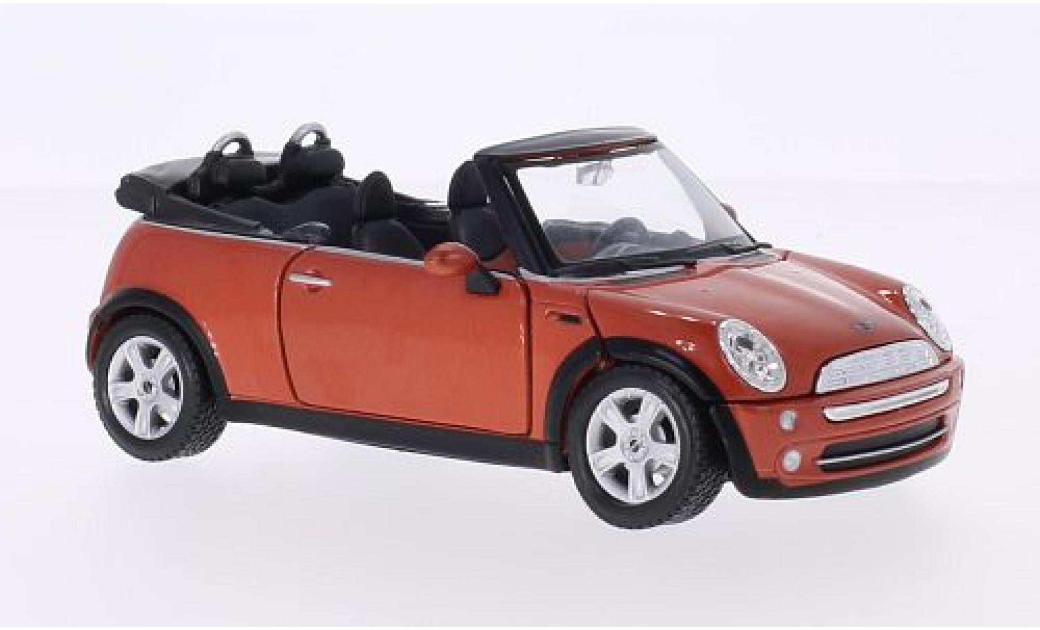 Mini Cooper 1/24 Maisto Convertible metallic orange 2004 diecast model cars