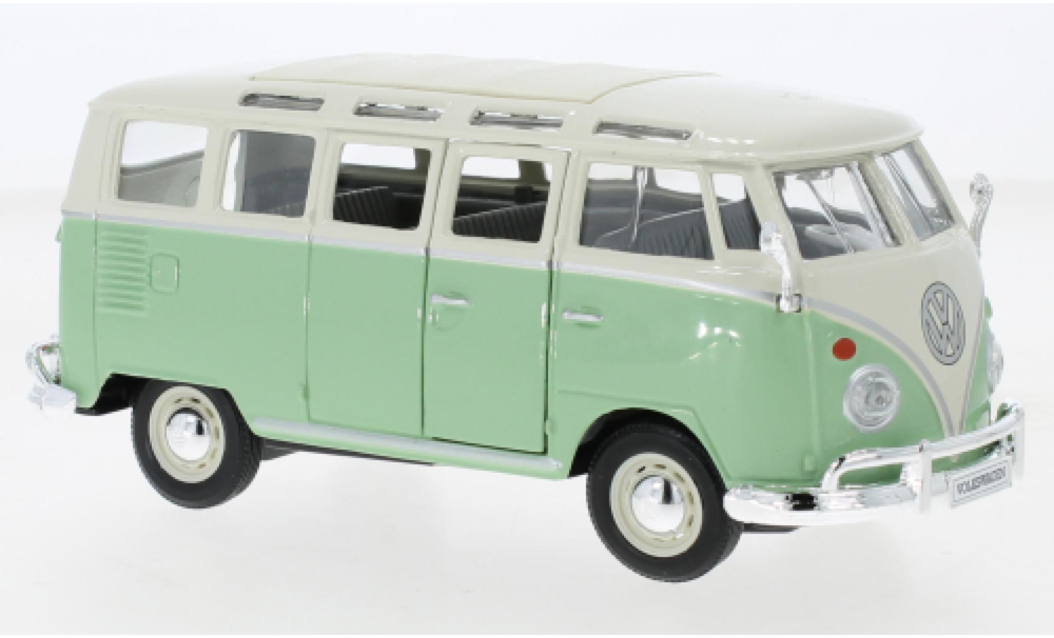 Volkswagen T1 1/25 Maisto Bus Samba green/beige 1:25 diecast model cars