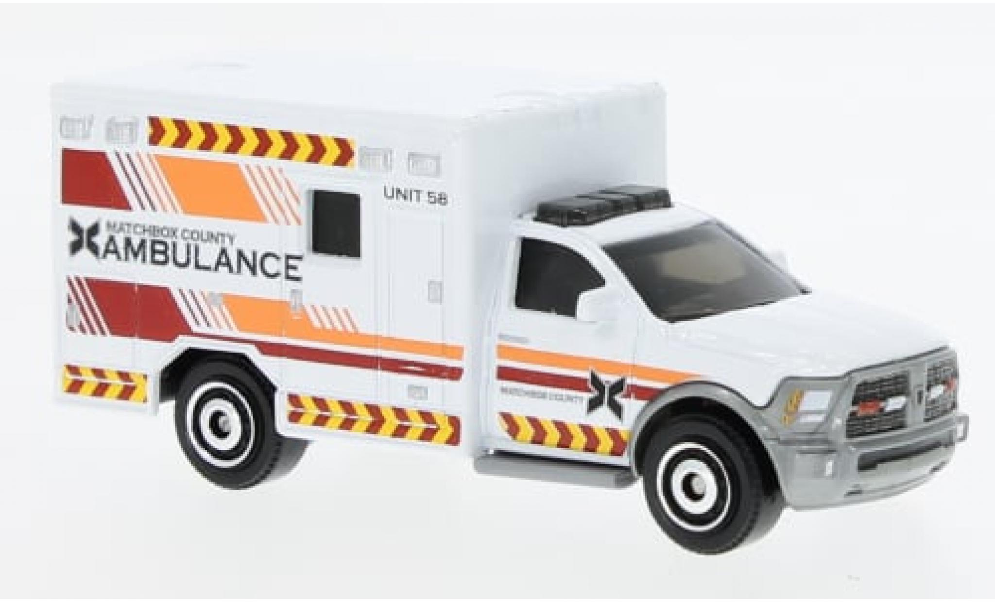 Dodge RAM 1/64 Matchbox Ambulance 2016 1:64 diecast model cars