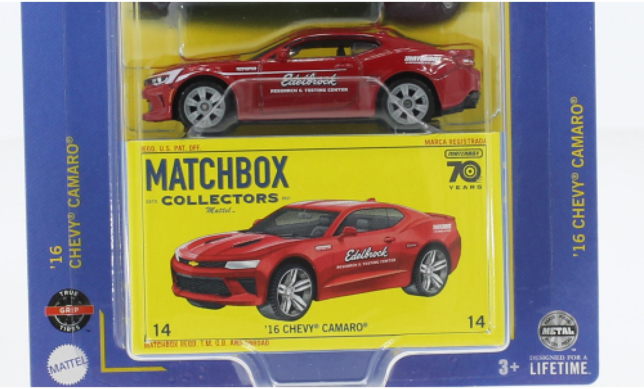 Chevrolet Camaro 1/64 Matchbox red 2016 diecast model cars