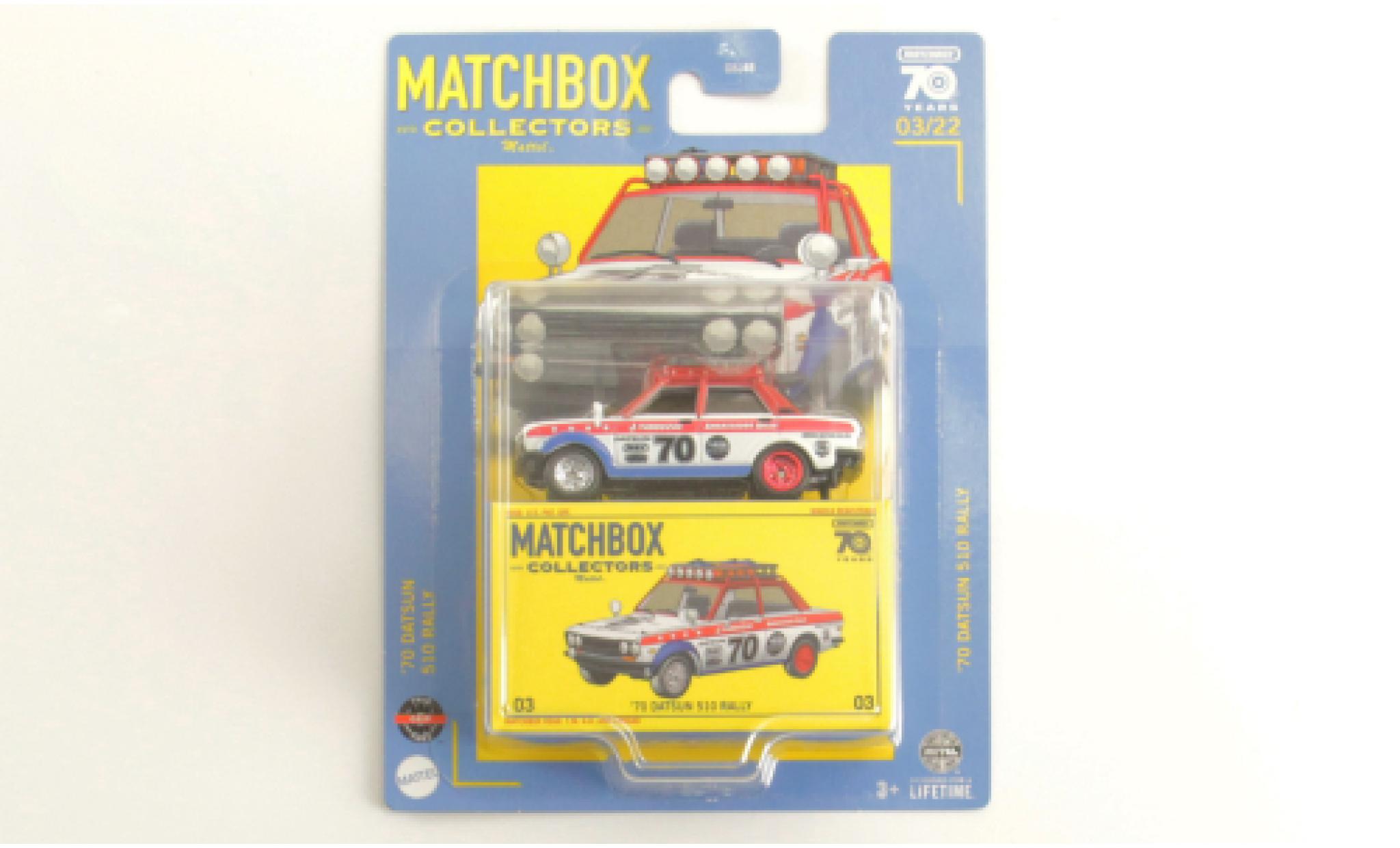 Datsun 510 1/64 Matchbox Rally 1970 diecast model cars