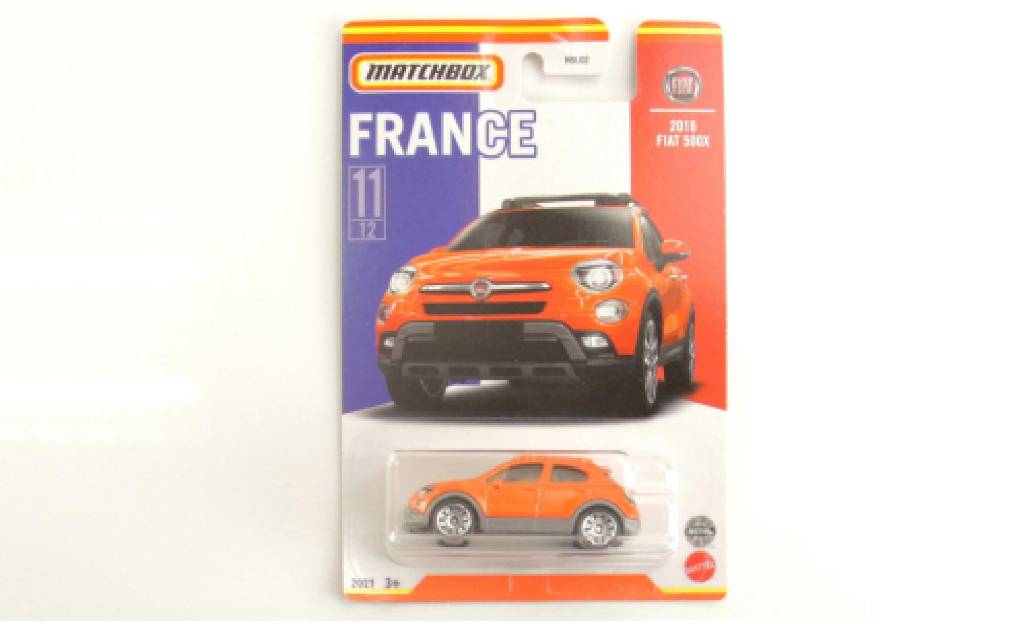 Fiat 500 1/64 Matchbox X metallise orange 2016 diecast model cars