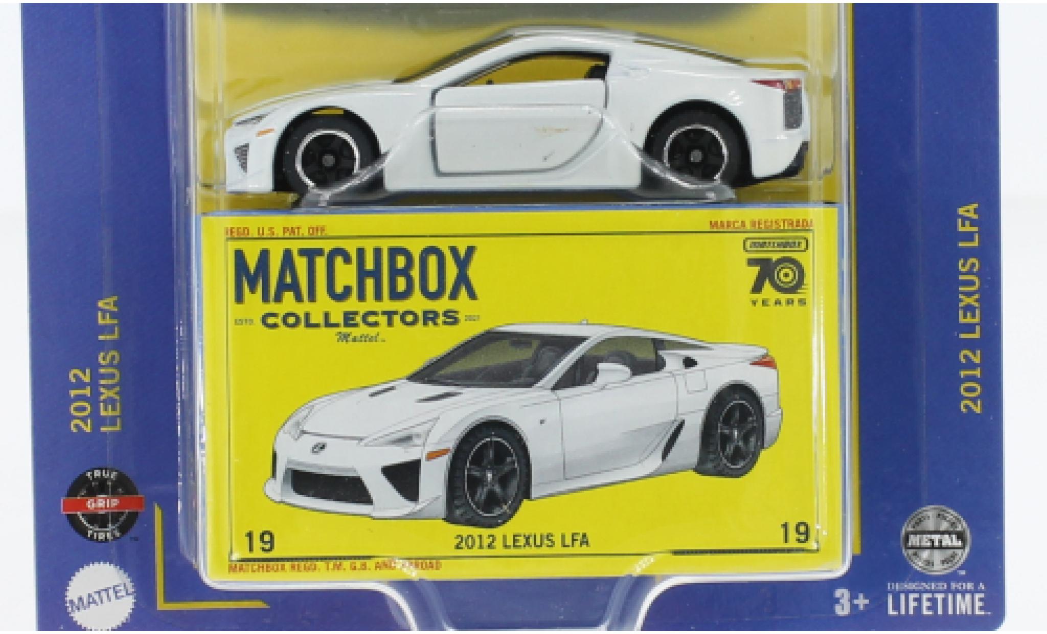 Lexus LFA 1/64 Matchbox white 2012 diecast model cars