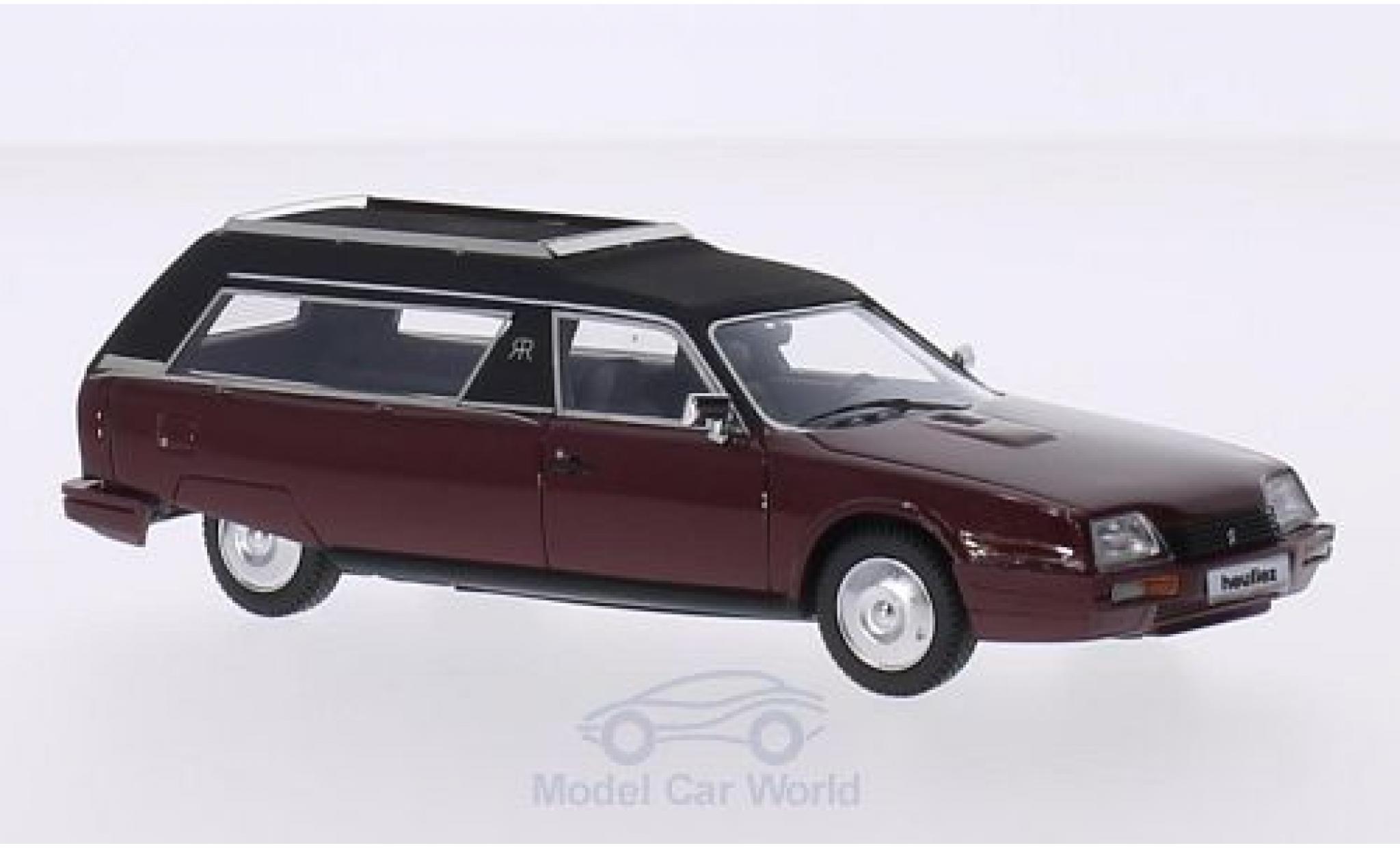 Citroen CX 1/43 Matrix Heuliez Corbillard Hearse red/matt-black 1979 diecast model cars