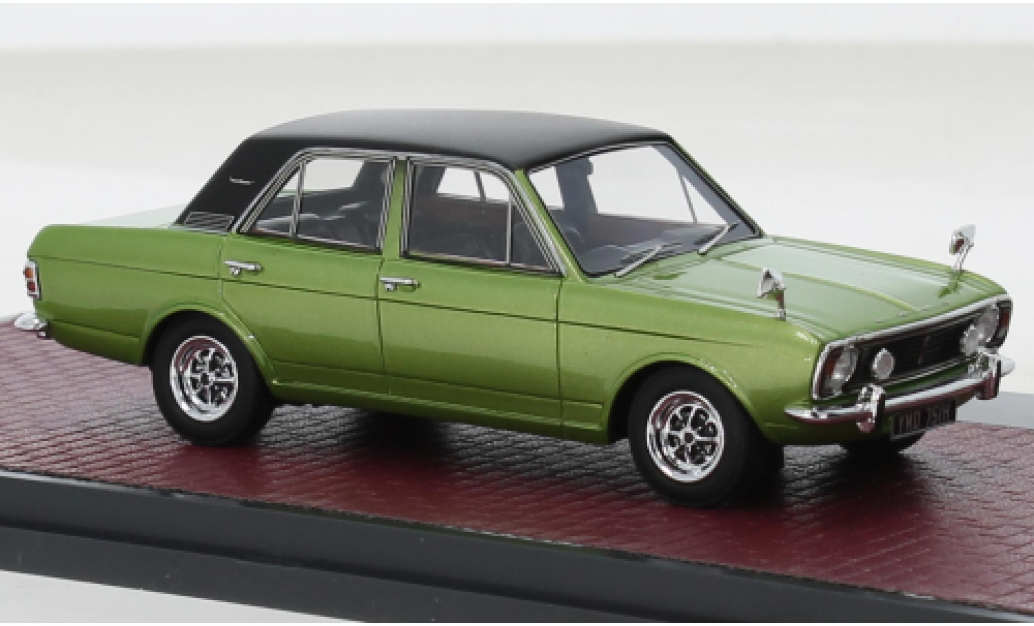 Ford Cortina 1/43 Matrix MK II 1600E metallise la chaux/black RHD 1968 diecast model cars