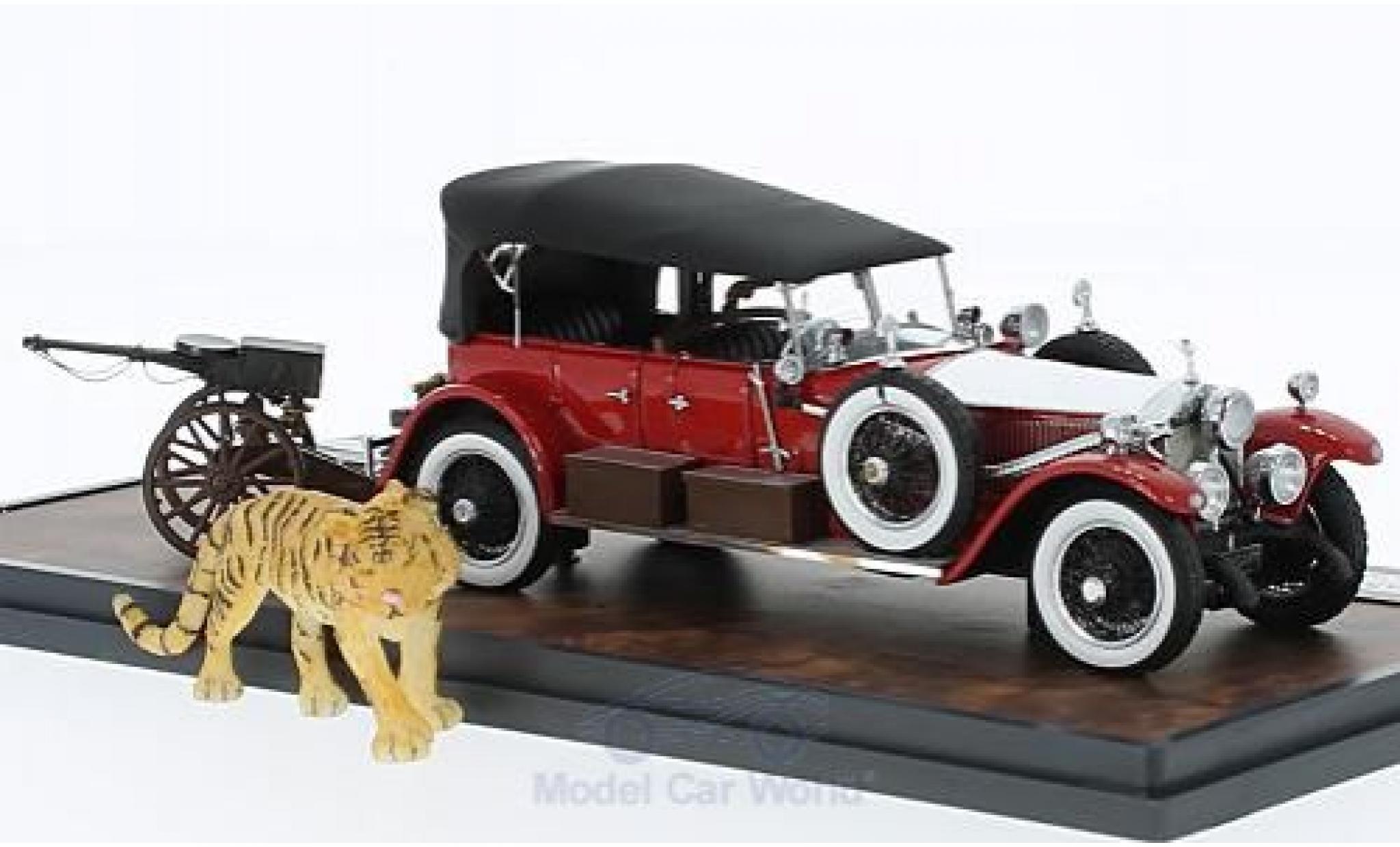 Rolls Royce Phantom 1/43 Matrix Barker Torpedo Tourer red/grey 1925 HRH Maharaja of Kota #23RC mit Tiger diecast model cars