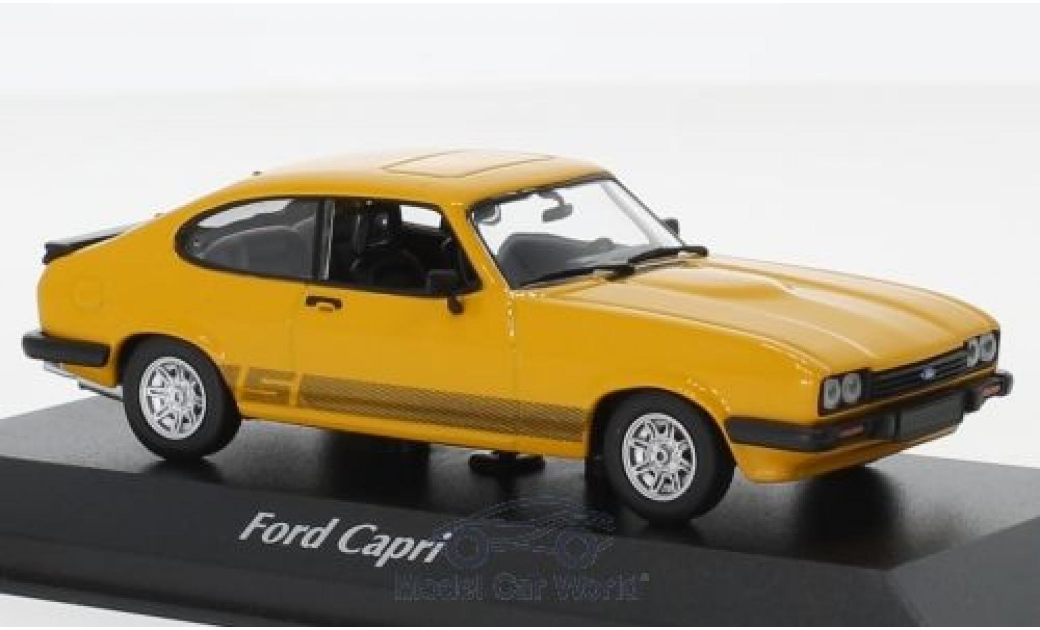 Ford Capri 1/43 Maxichamps MKIII 3.0 S yellow 1982 diecast model cars