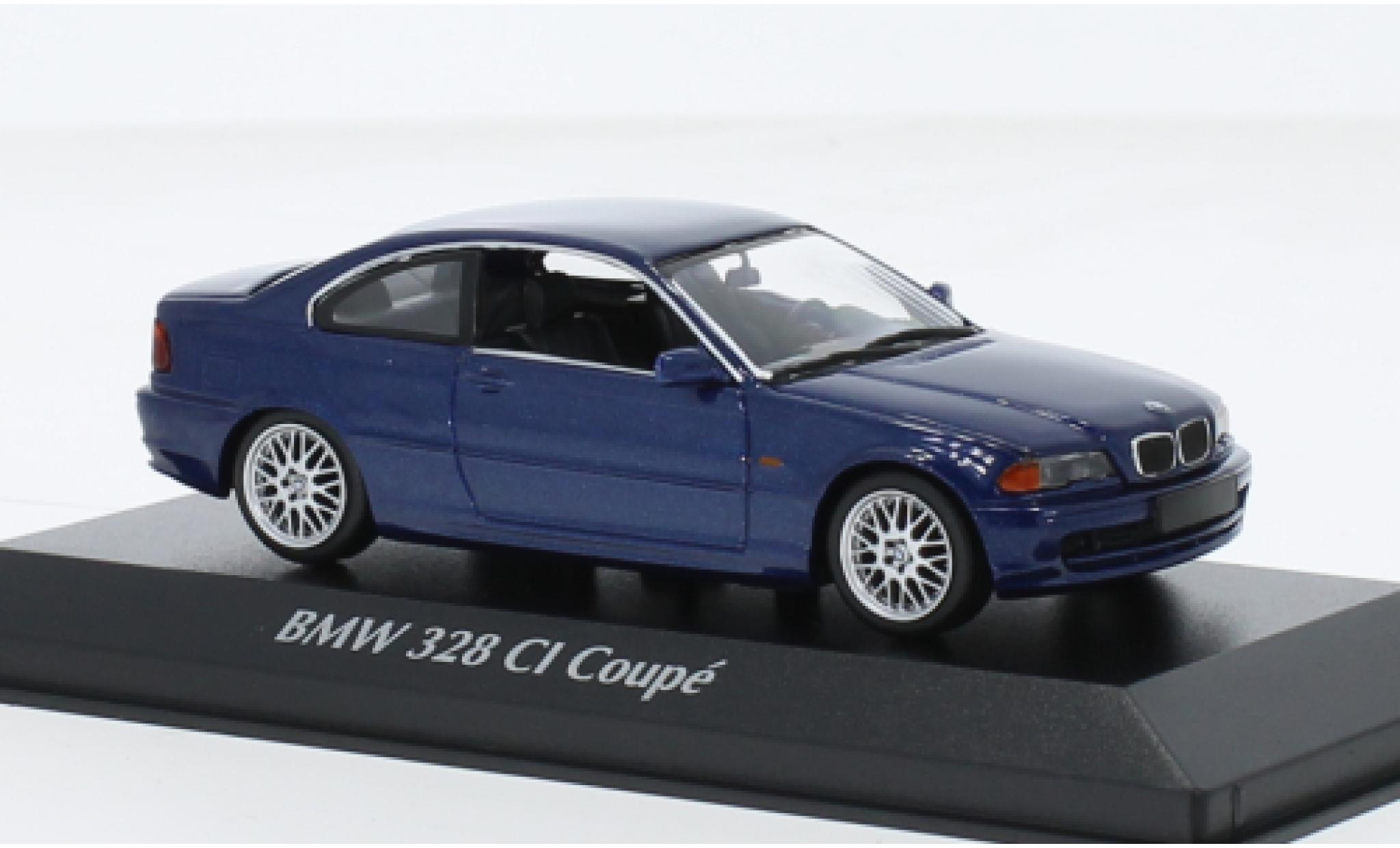Bmw 328 1/43 Maxichamps CI (E46) metallise blue 1999 diecast model cars