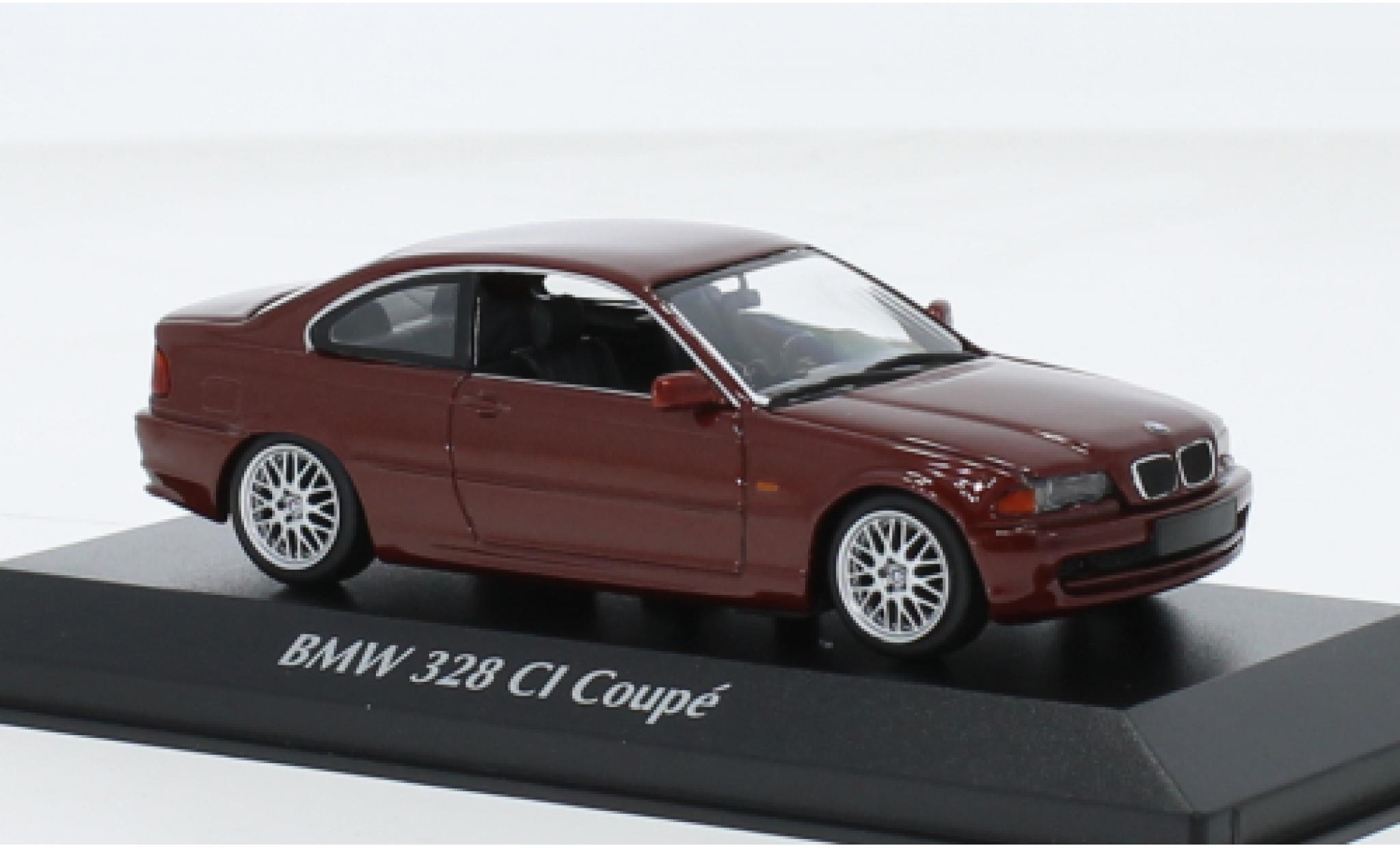 Bmw 328 1/43 Maxichamps CI (E46) metallise red fonc&eacute; 1999 diecast model cars