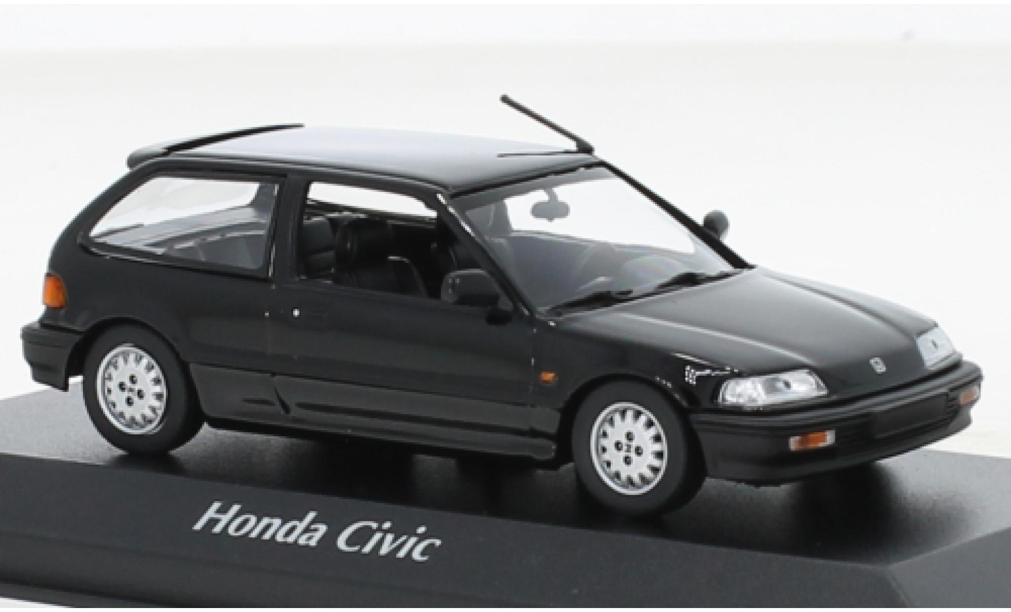 Honda Civic 1/43 Maxichamps black 1990 diecast model cars