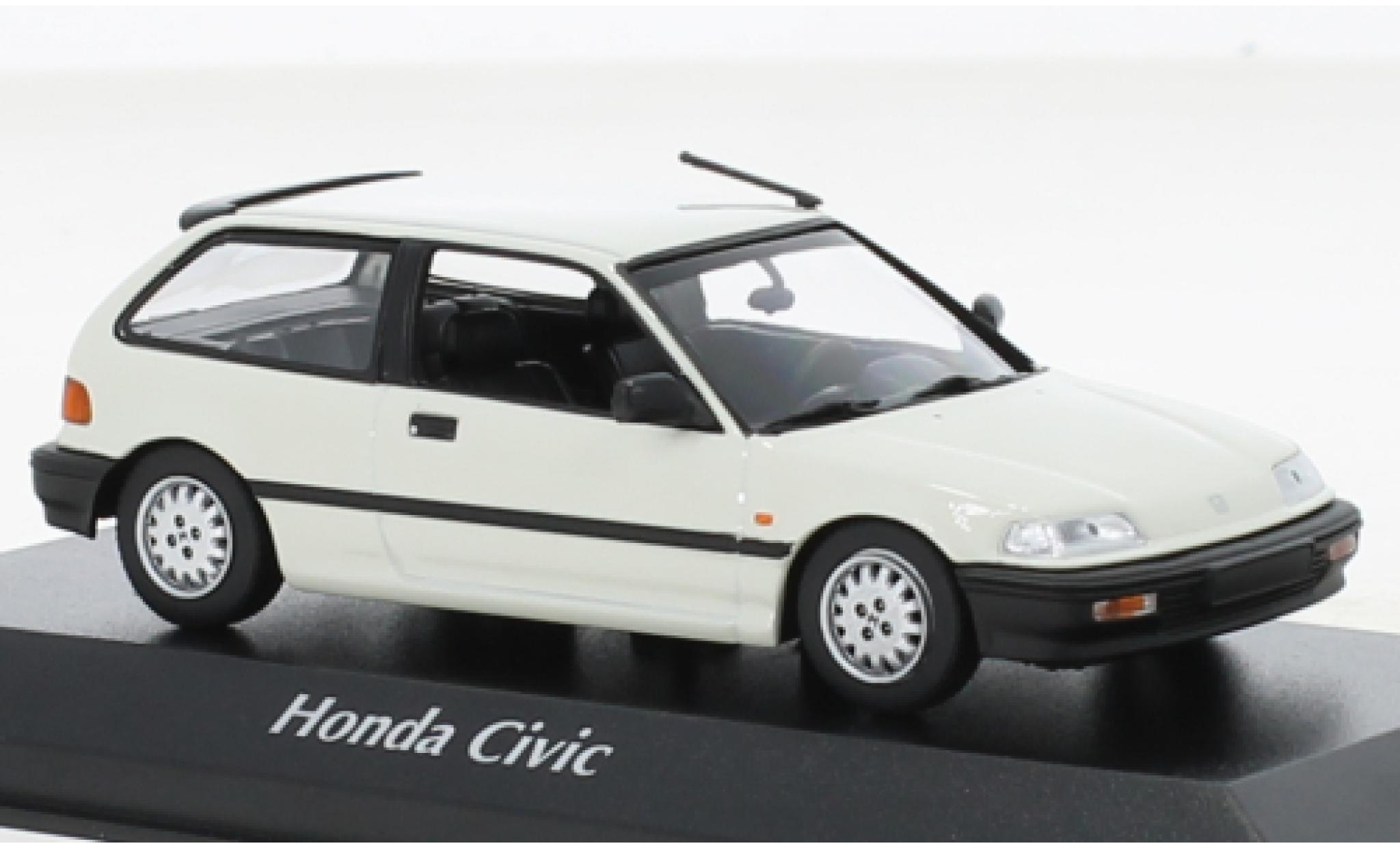 Honda Civic 1/43 Maxichamps white 1990 diecast model cars