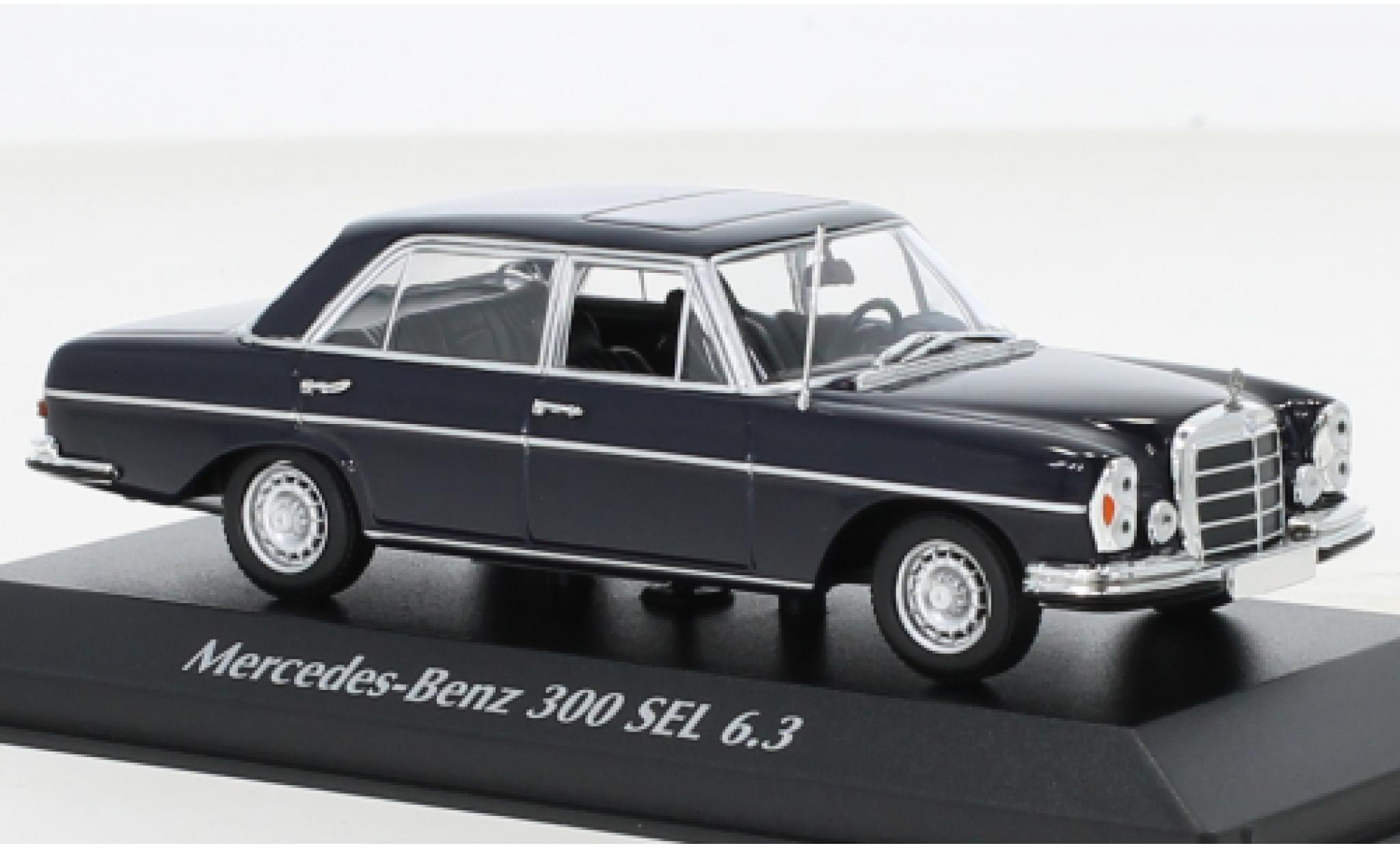 Mercedes 300 1/43 Maxichamps SEL 6.3 (W109) blue fonc&eacute; 1968 diecast model cars