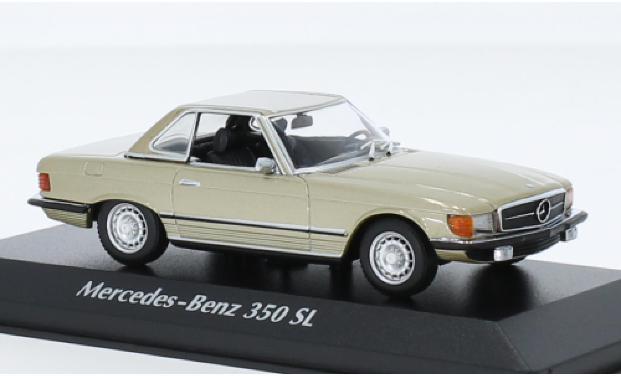 Mercedes 350 1/43 Maxichamps SL Hardtop (R107) metallise beige 1974 diecast model cars