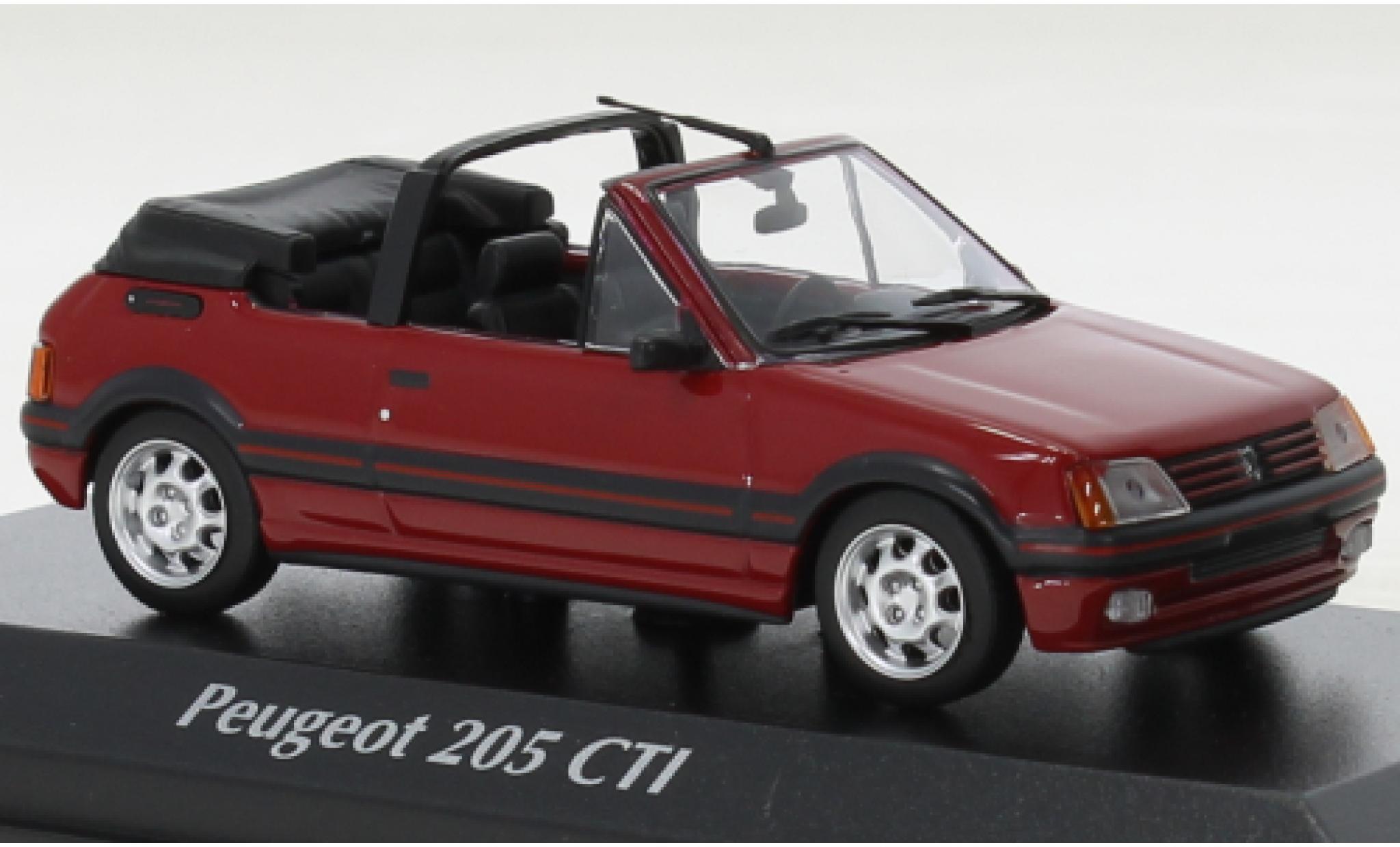 Peugeot 205 1/43 Maxichamps CTI Convertible red 1990 diecast model cars