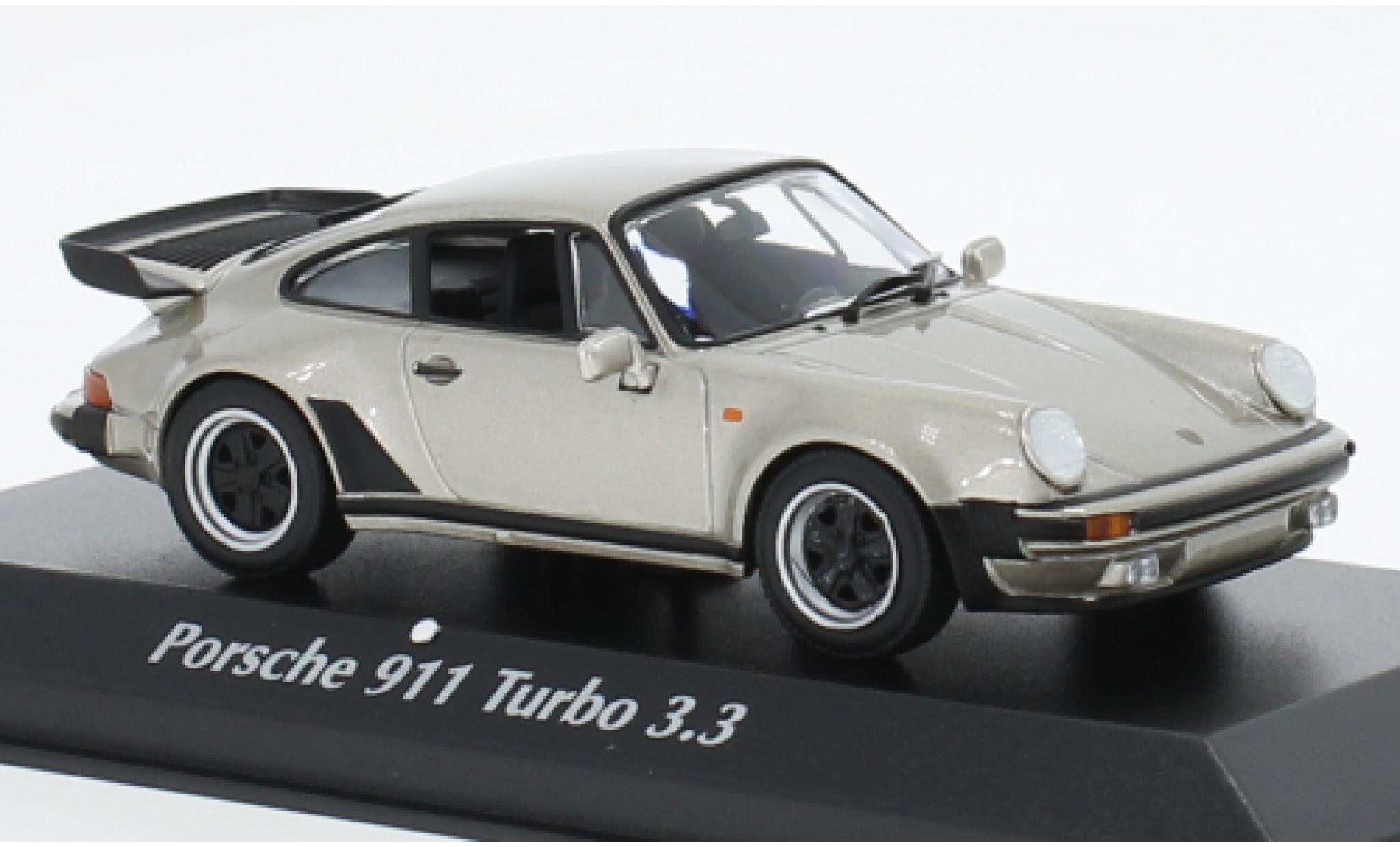 Porsche 930 Turbo 1/43 Maxichamps 911  3.3 metallise beige 1977 diecast model cars