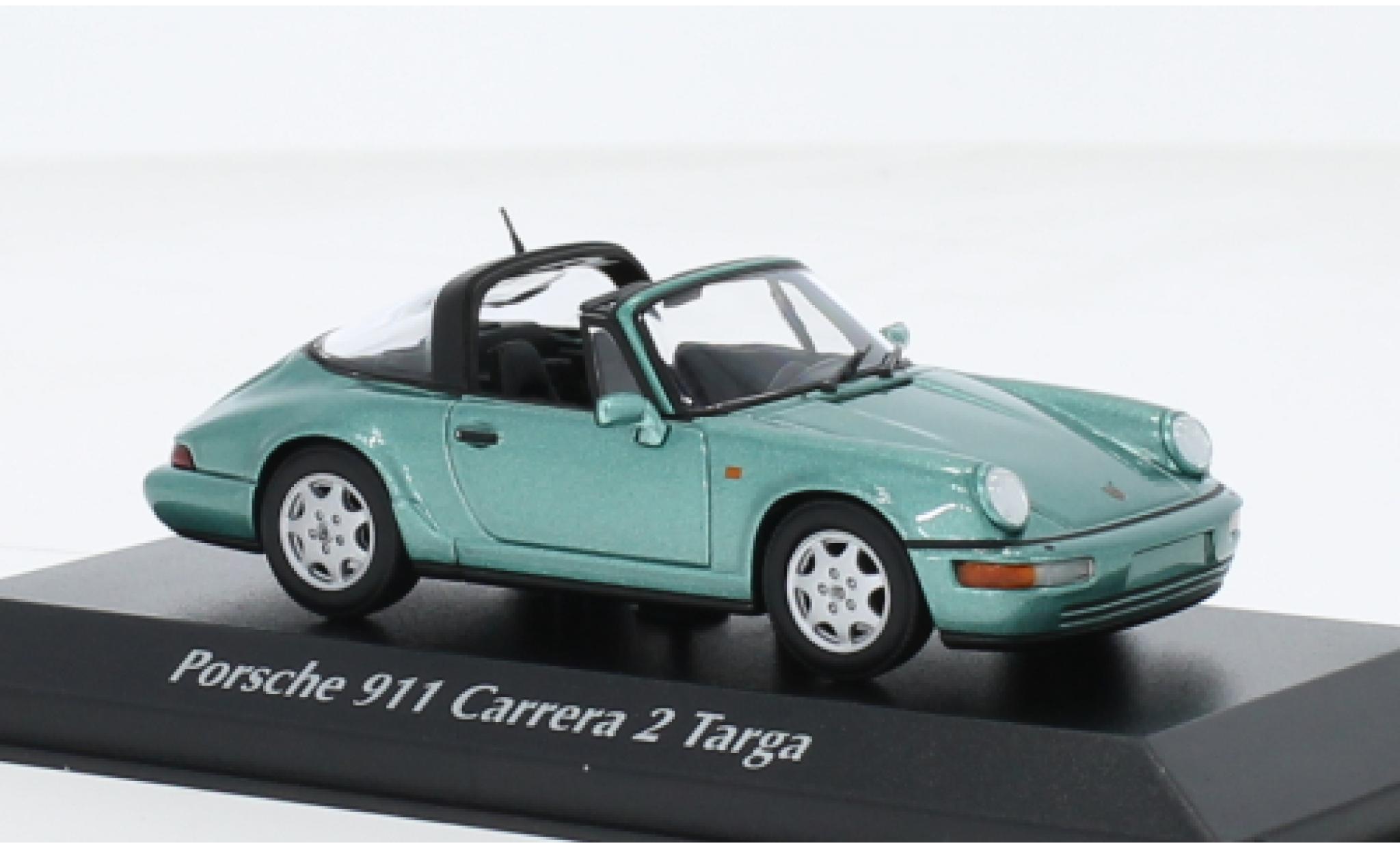 Porsche 964 1/43 Maxichamps 911  Carrera 2 Targa metallise green 1991 diecast model cars