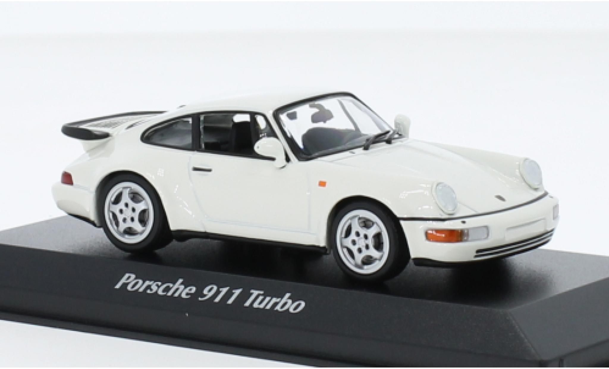 Porsche 964 Turbo 1/43 Maxichamps 911  white 1990 diecast model cars