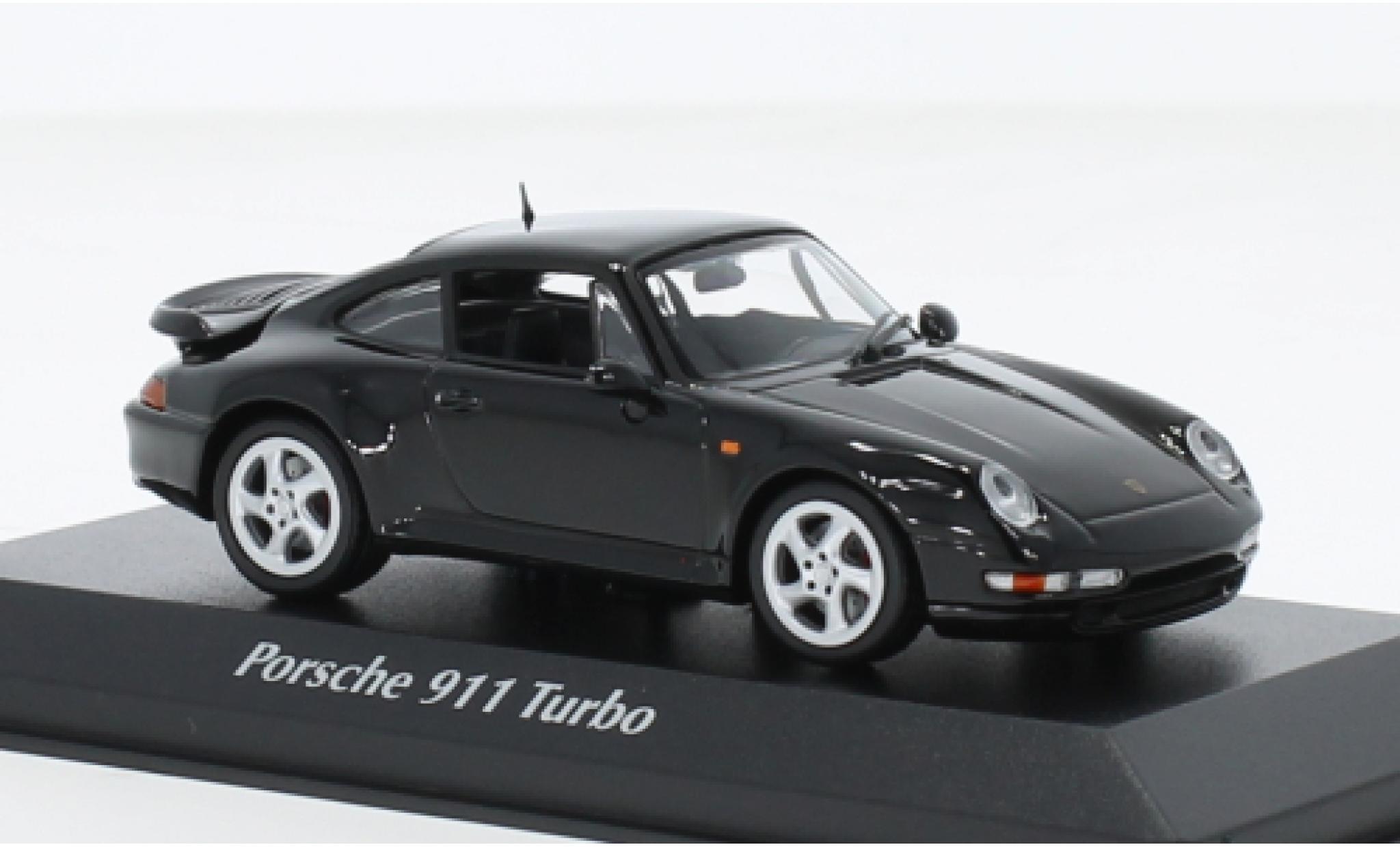 Porsche 993 Turbo S 1/43 Maxichamps 911  black 1995 diecast model cars