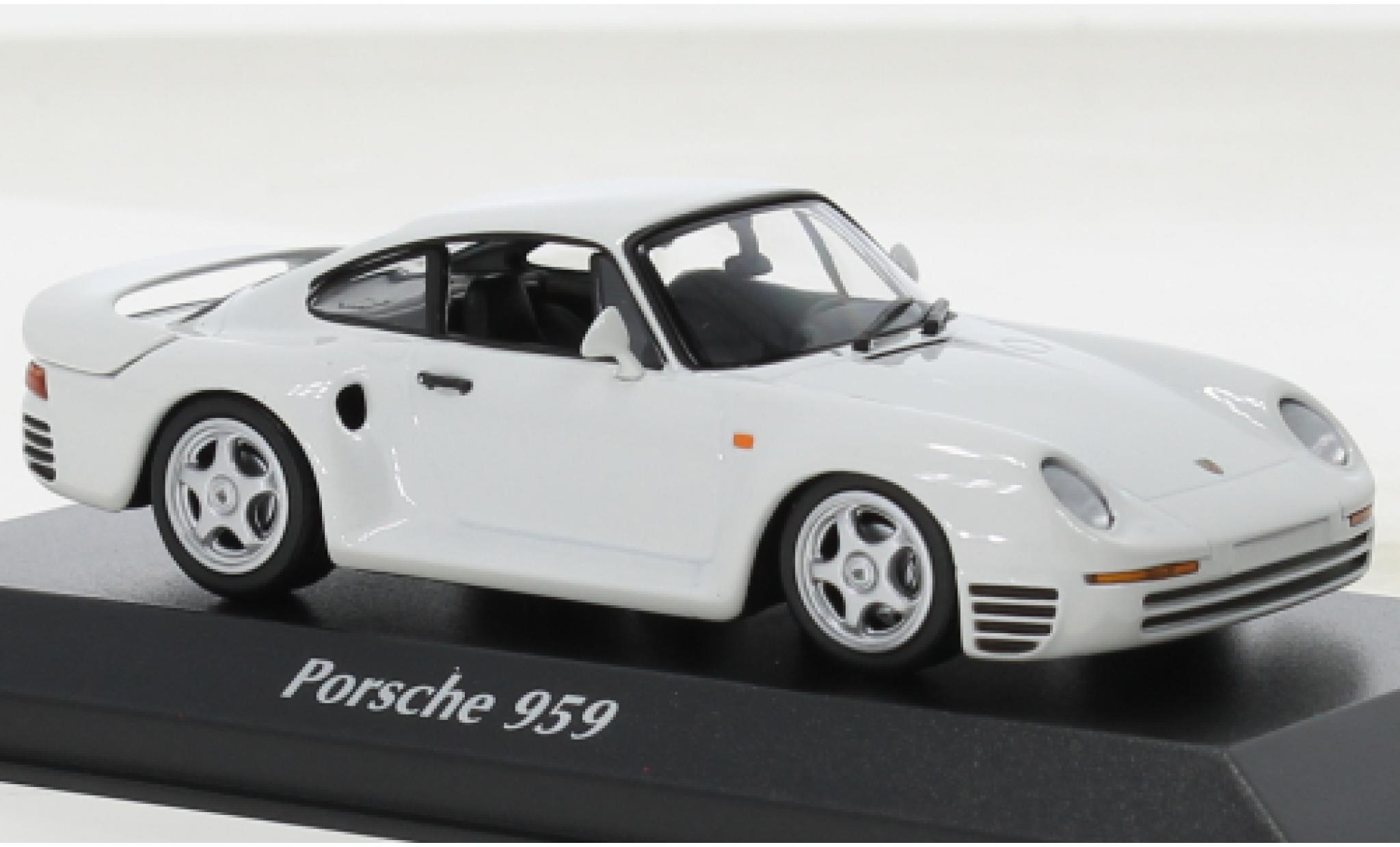 Porsche 959 1/43 Maxichamps metallise white 1987 diecast model cars