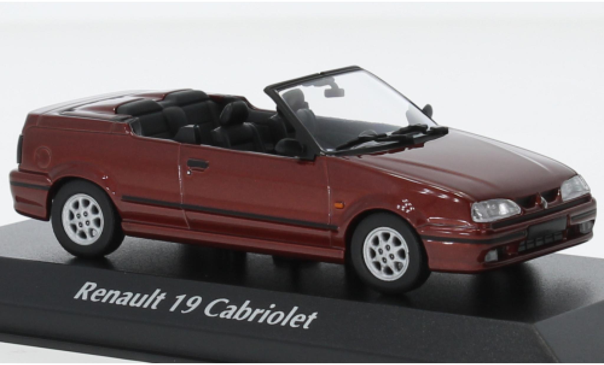 Renault 19 1/43 Maxichamps cabriolet metallise red fonc&eacute; 92 diecast model cars