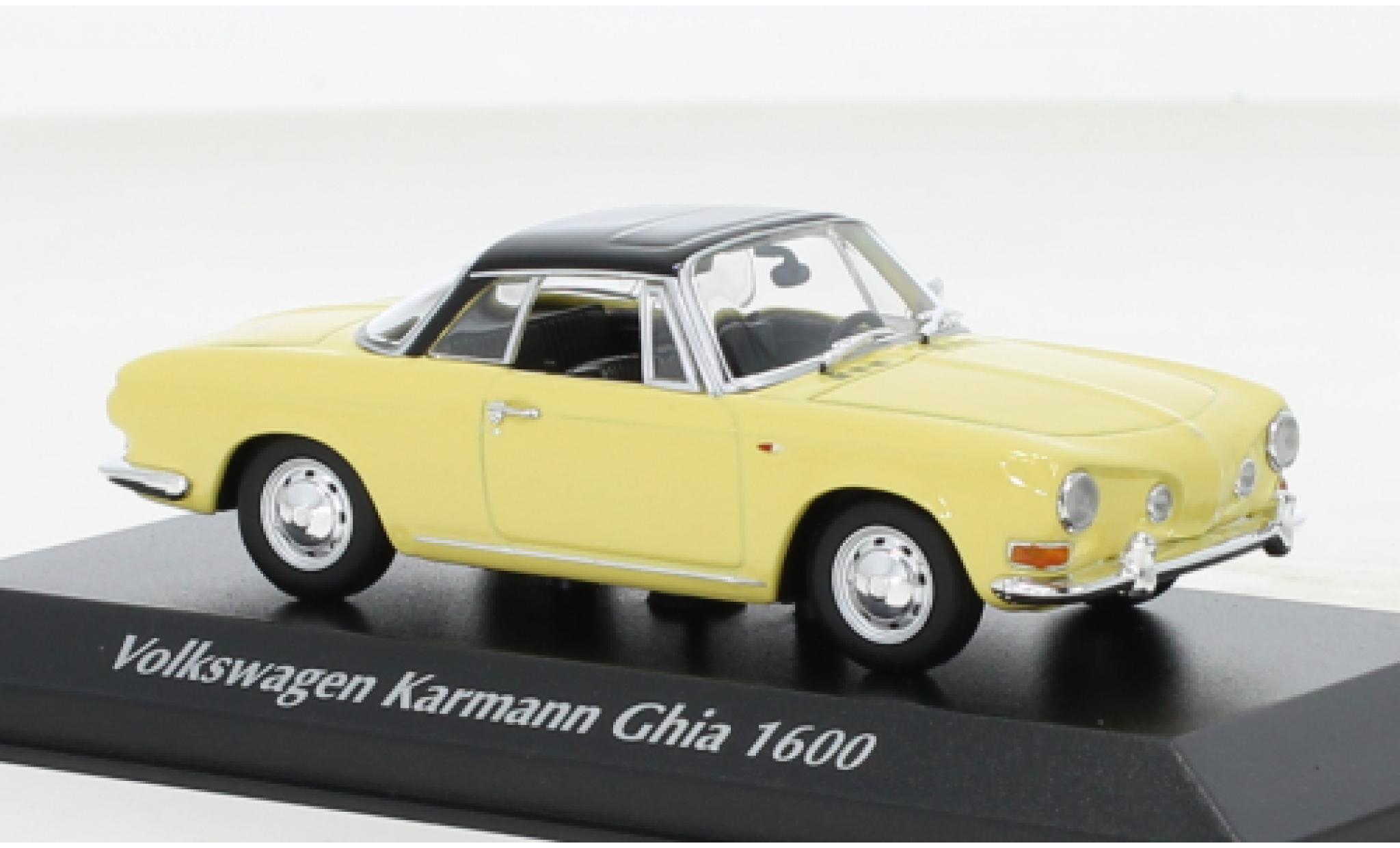 Volkswagen Karmann 1/43 Maxichamps Ghia 1600 yellow/black 1966 diecast model cars