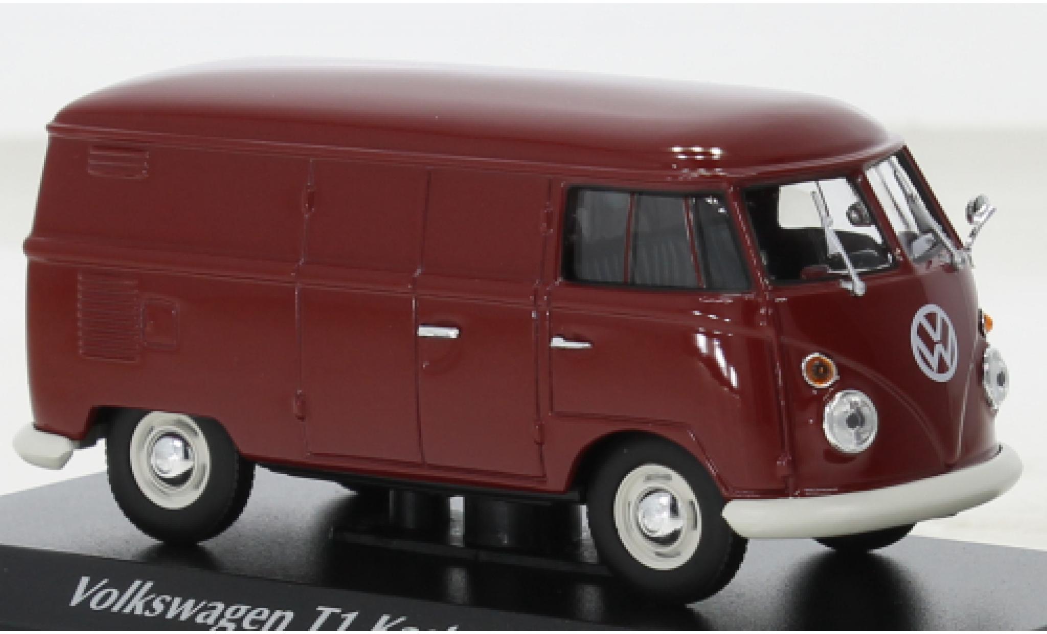 Volkswagen T1 1/43 Maxichamps fourgon metallise red fonc&eacute; 1963 diecast model cars