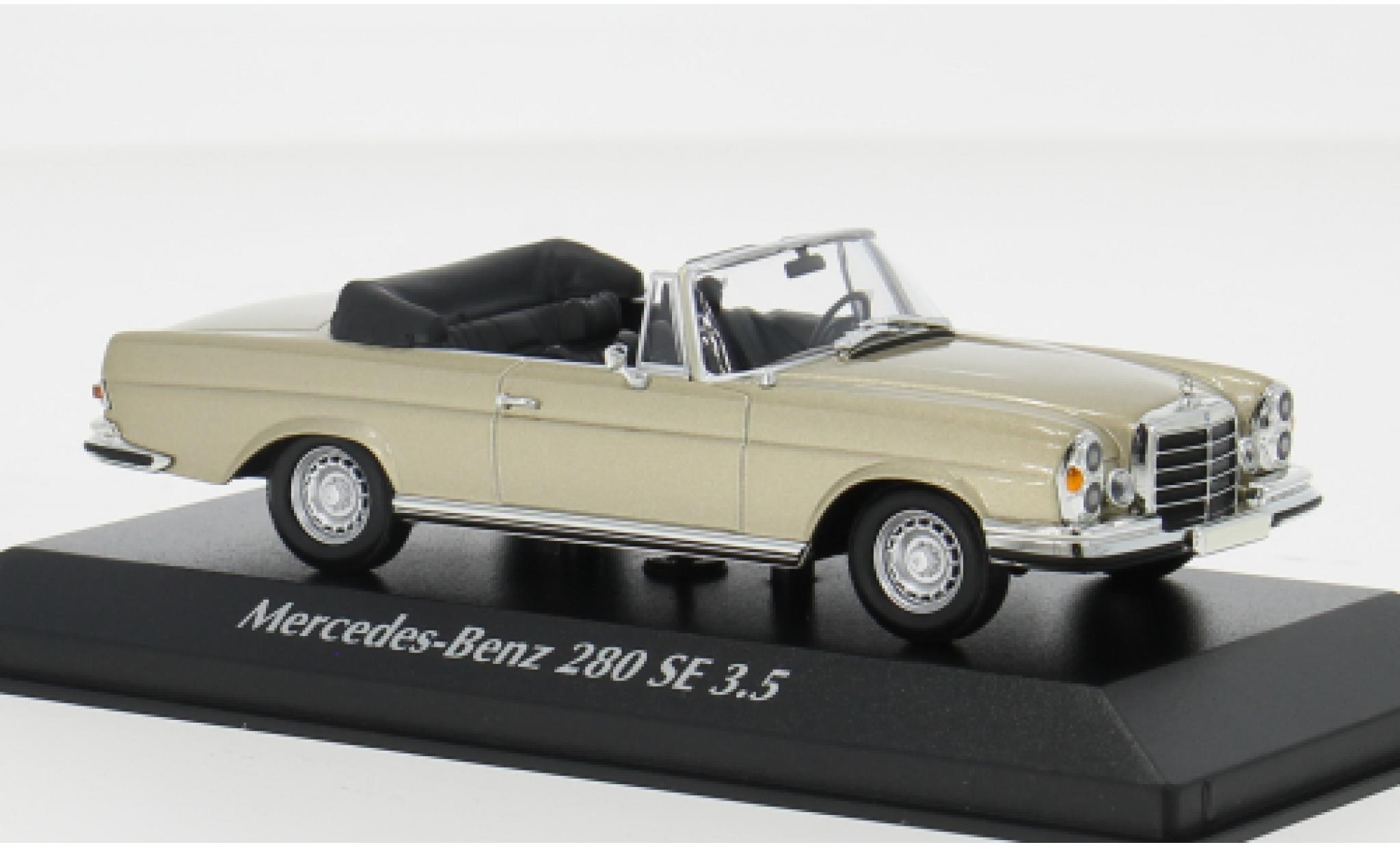 Mercedes 280 1/43 Maxichamps SE 3.5 (W111) Convertible gold 1970 1:43 diecast model cars