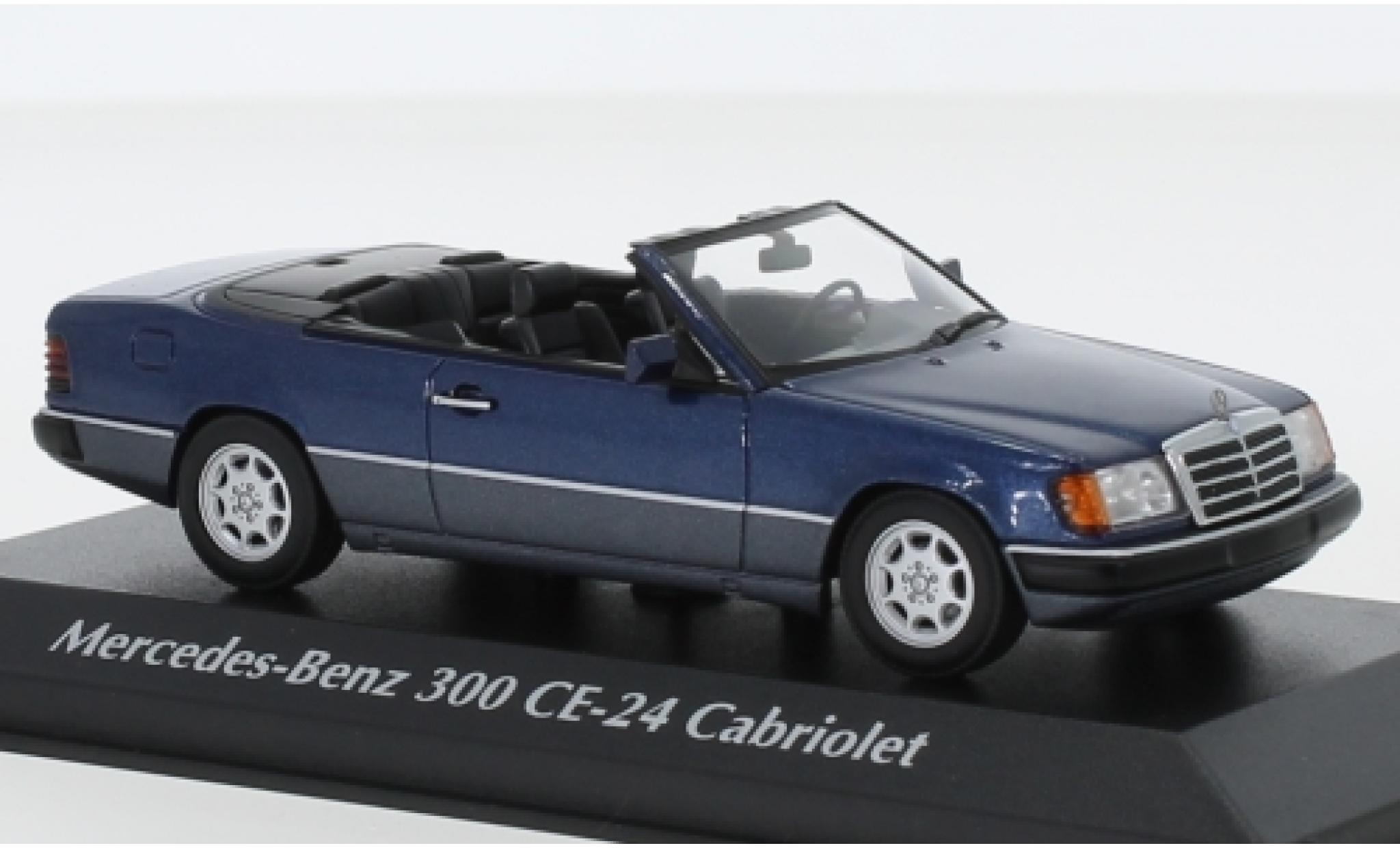Mercedes 300 1/43 Maxichamps CE-24 Convertible (A124) metallic blue 1991 diecast model cars