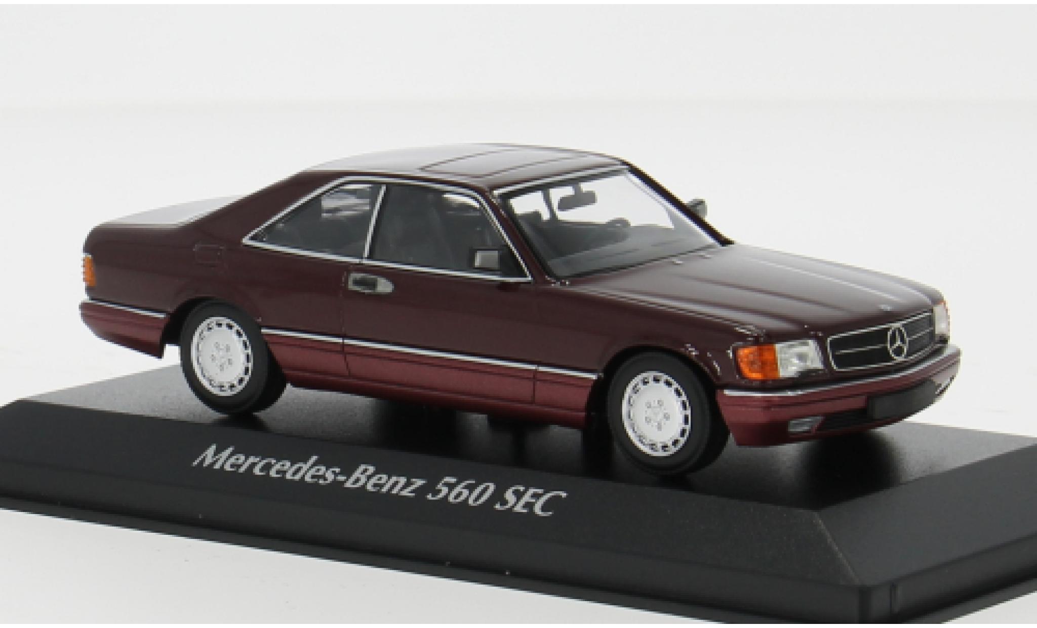 Mercedes 560 1/43 Maxichamps SEC (C126) metallise red 1986 1:43 diecast model cars