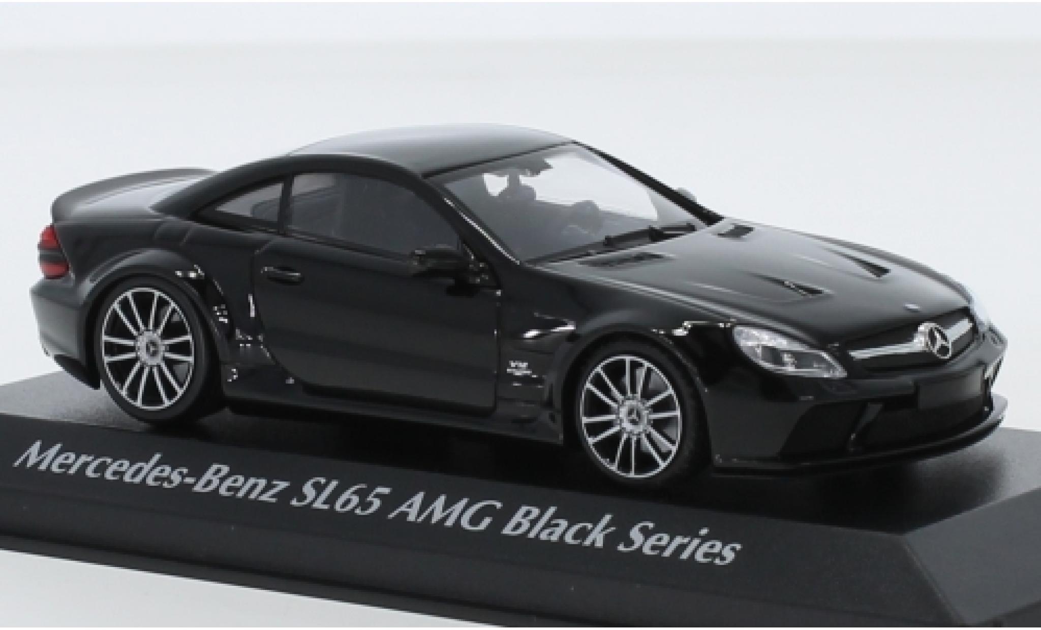 Mercedes Classe SL 1/43 Maxichamps SL65 AMG Black Series (R230) black 2009 diecast model cars