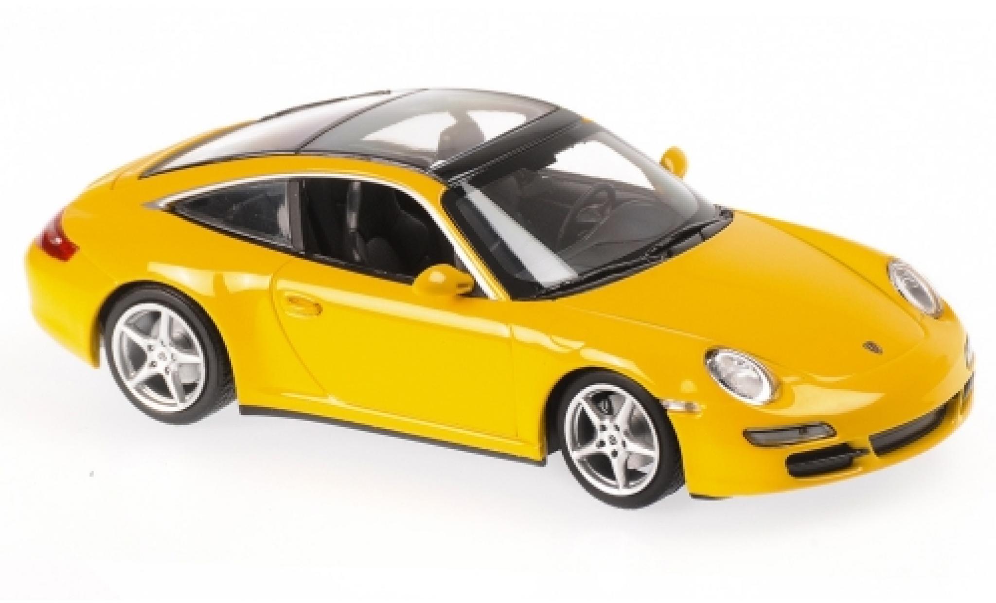 Porsche 997 Targa 1/43 Maxichamps 911 () Targa yellow 2006 diecast model cars