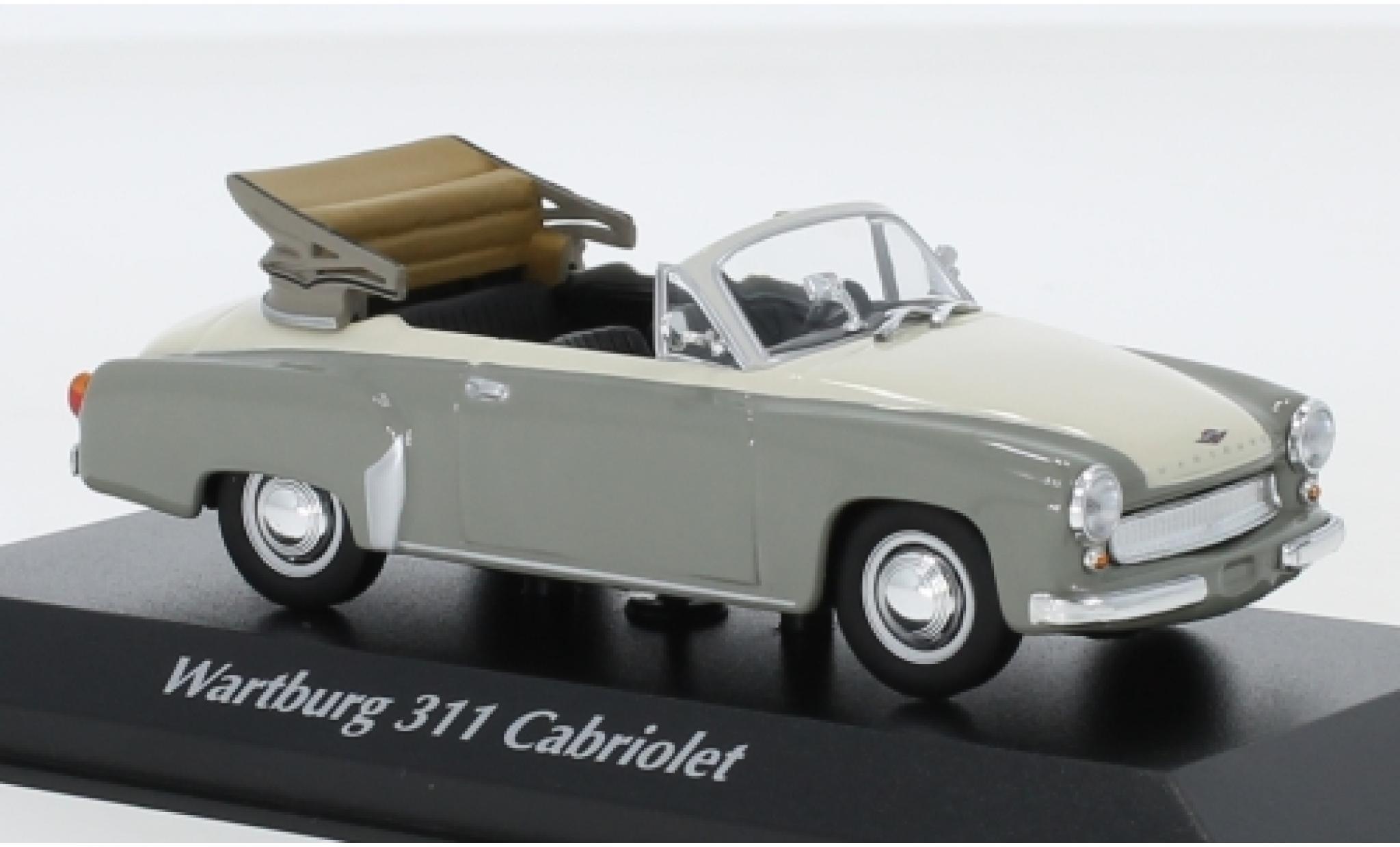 Wartburg 311 1/43 Maxichamps Convertible grey/white 1958 diecast model cars