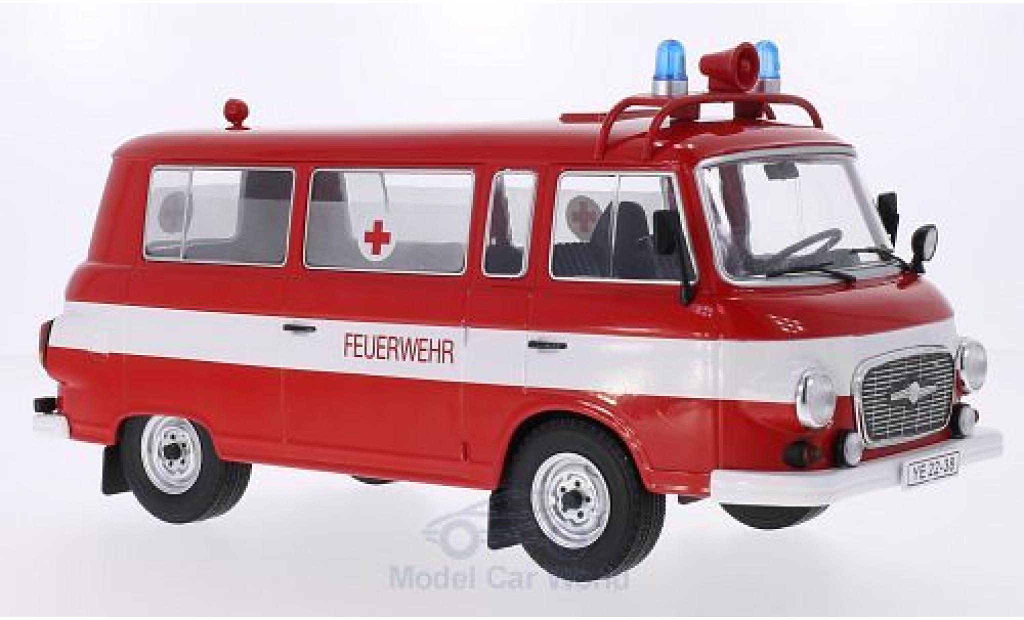 Barkas B 1000 1/18 MCG Kleinbus Fire brigade 1965 Ambulance T&uuml;ren und Hauben geschlossen diecast model cars