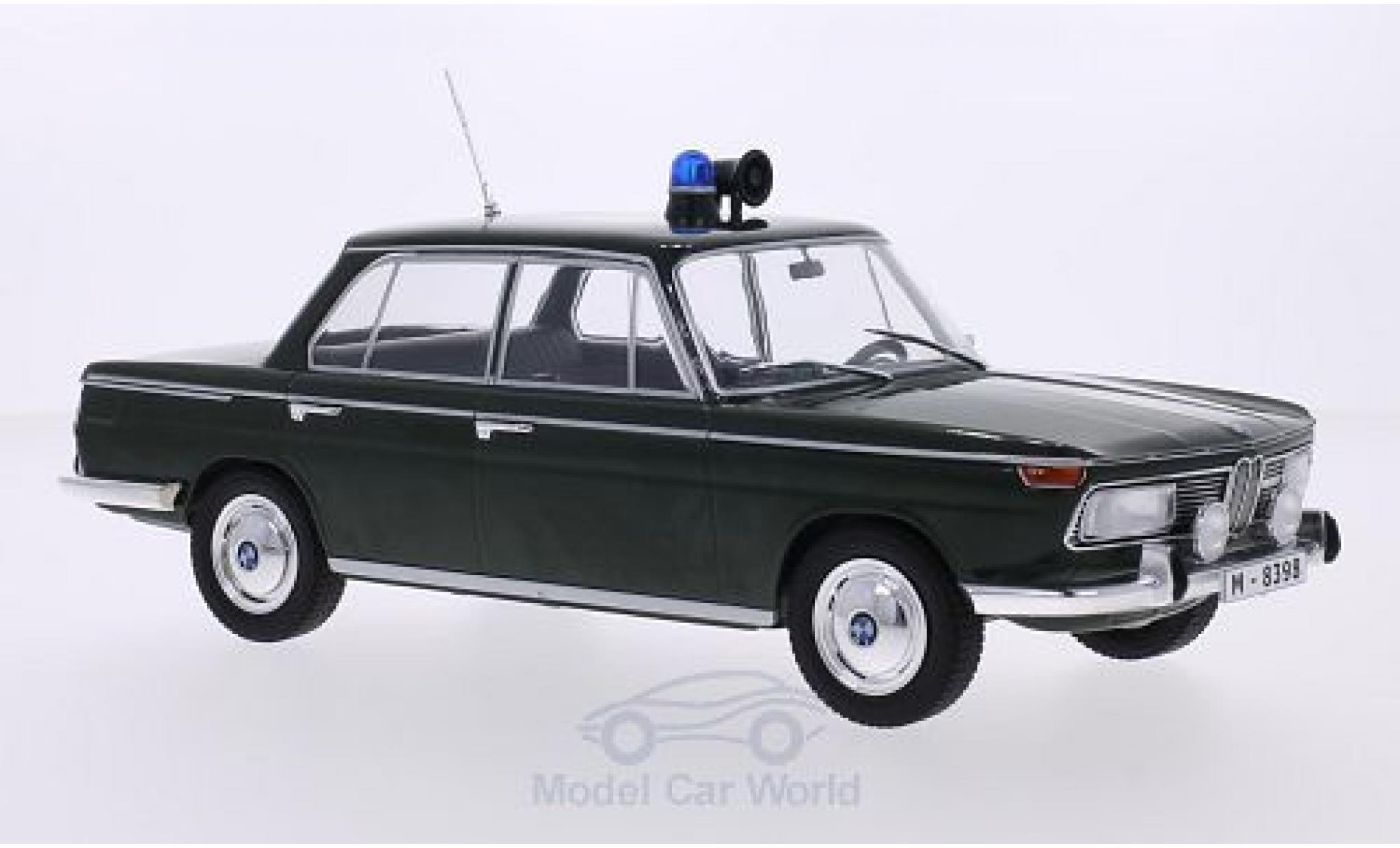 Bmw 2000 A 1/18 MCG TI (Typ 120) green Police 1966 T&uuml;ren und Hauben geschlossen diecast model cars