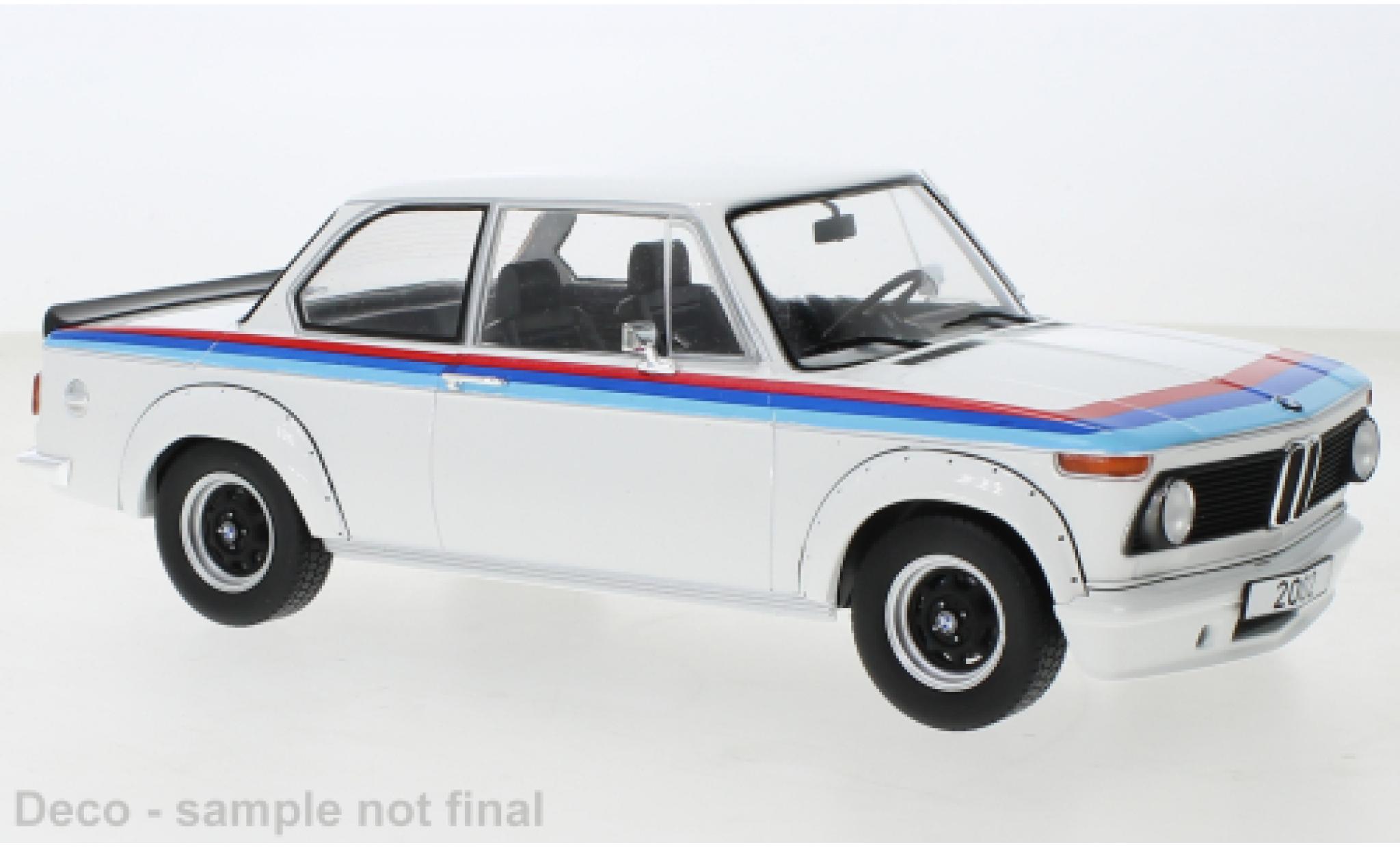 Bmw 2002 1/18 MCG turbo white/D&eacute;corer 1973 diecast model cars
