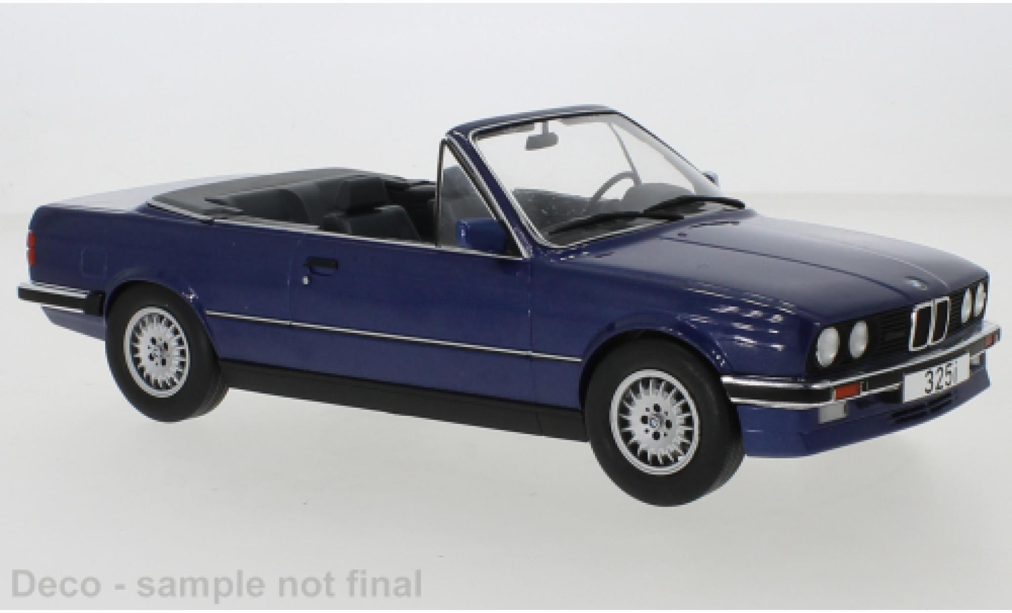 Bmw 325 1/18 MCG i (E30) Convertible metallise blue 1985 diecast model cars