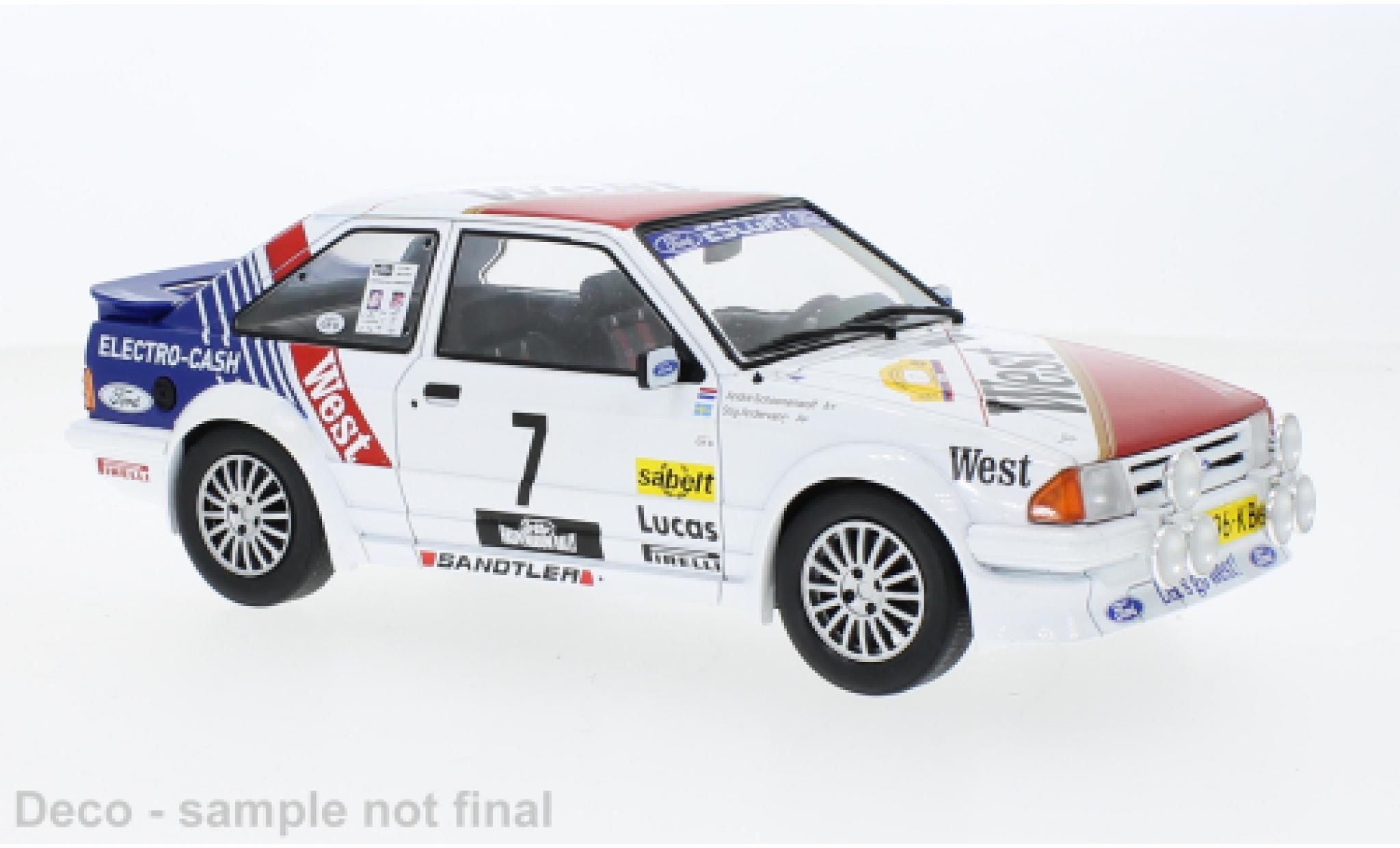 Ford Escort 1/18 MCG MK III RS Turbo No.7 Haspengouw rally 1985 diecast model cars