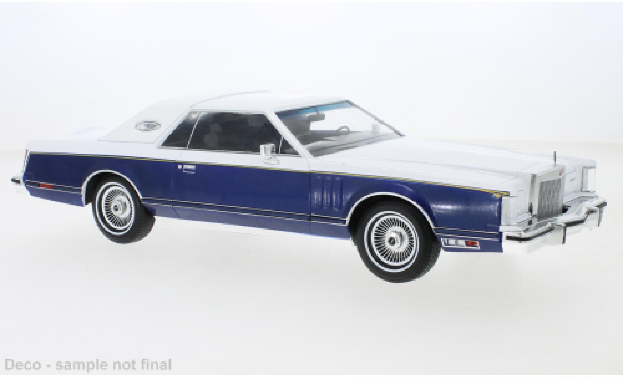 Lincoln Continental 1/18 MCG Mark V white/blue 1978 diecast model cars