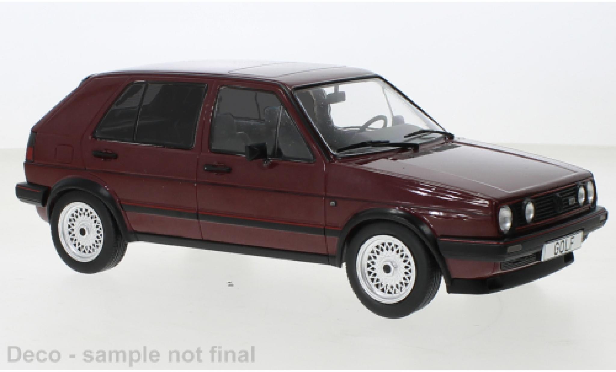 Volkswagen Golf 1/18 MCG II GTI metallise red fonc&eacute; 1984 diecast model cars