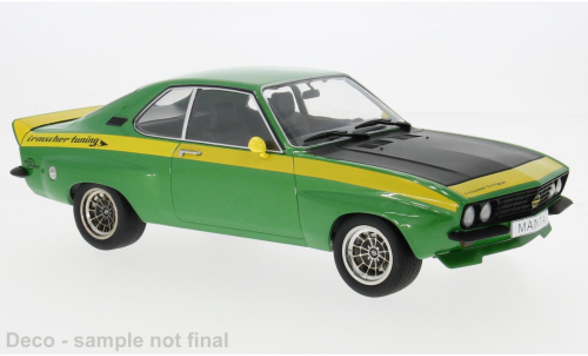 Opel Manta 1/18 MCG A Irmscher green/yellow 1974 1:18 diecast model cars
