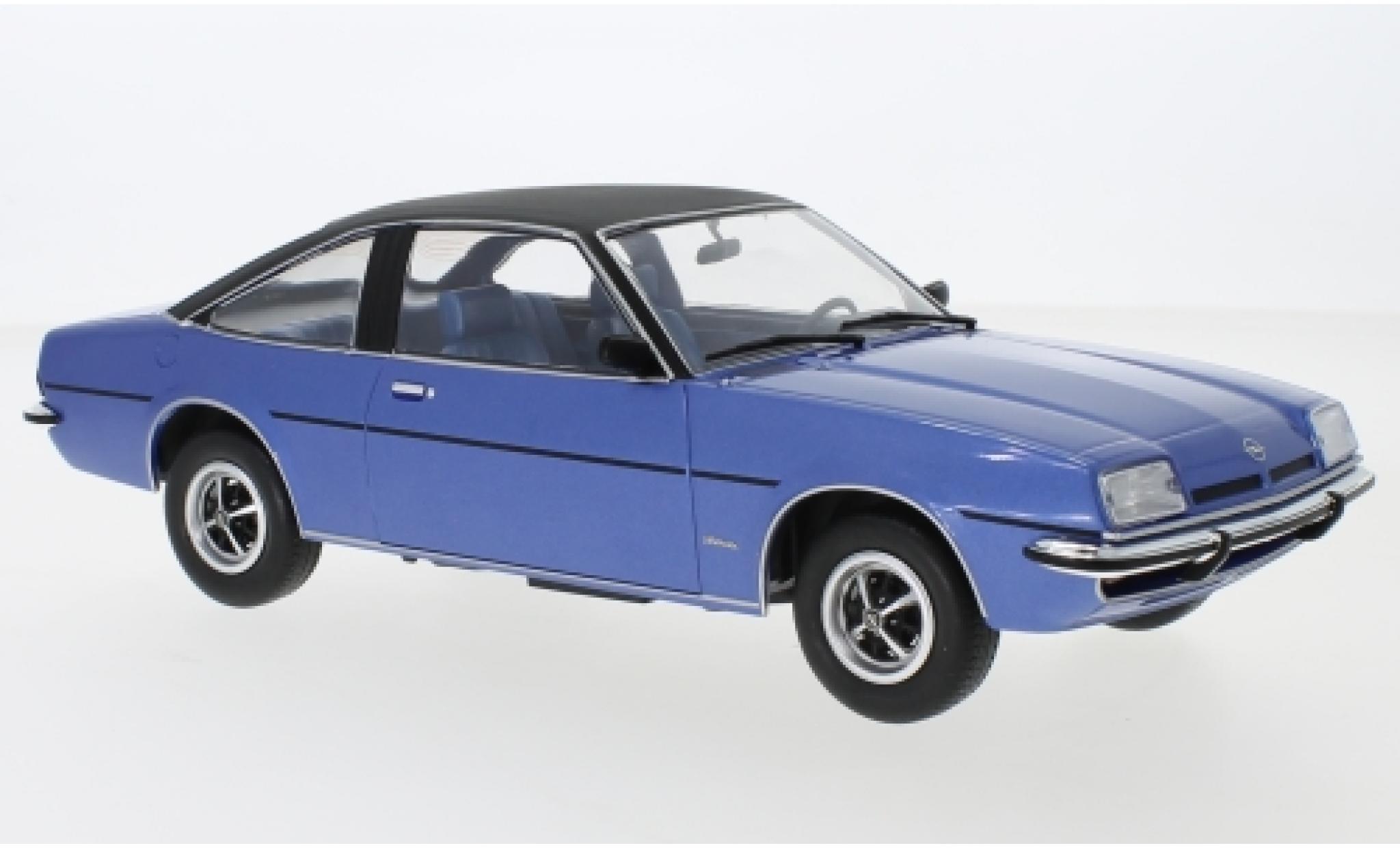 Opel Manta 1/18 MCG B Saloontta metallic blue/black 1975 diecast model cars