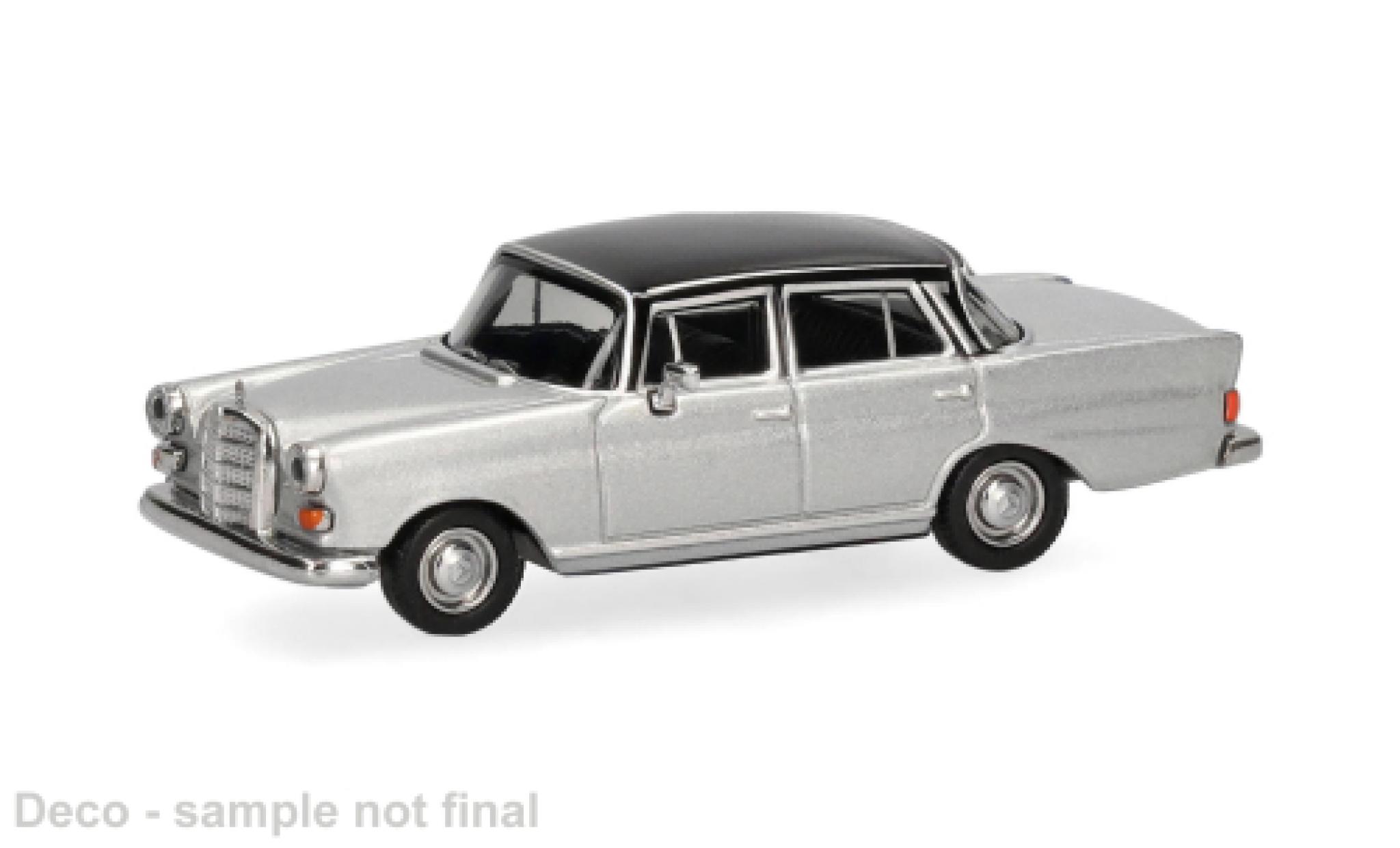 Mercedes 200 1/87 Herpa Heckflosse silver/black 1:87 diecast model cars
