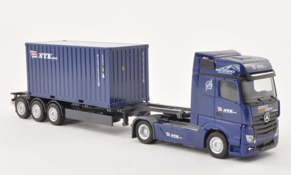 Mercedes Actros 1/87 Herpa Bigspace NYK / Addicks & Kreye Container-SZ diecast model cars